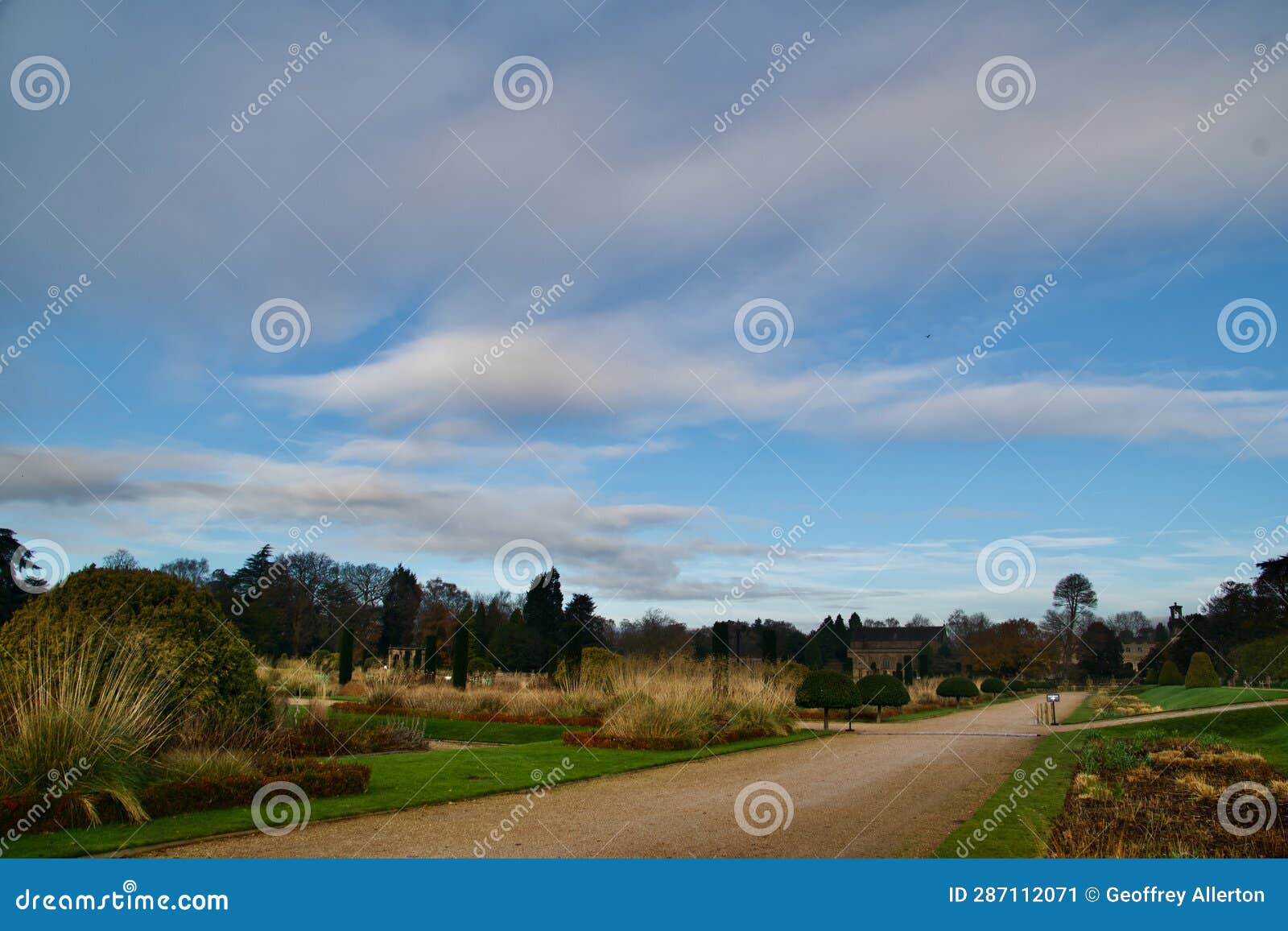 Down the Pathway on a Winter Morning Stock Image - Image of morning ...