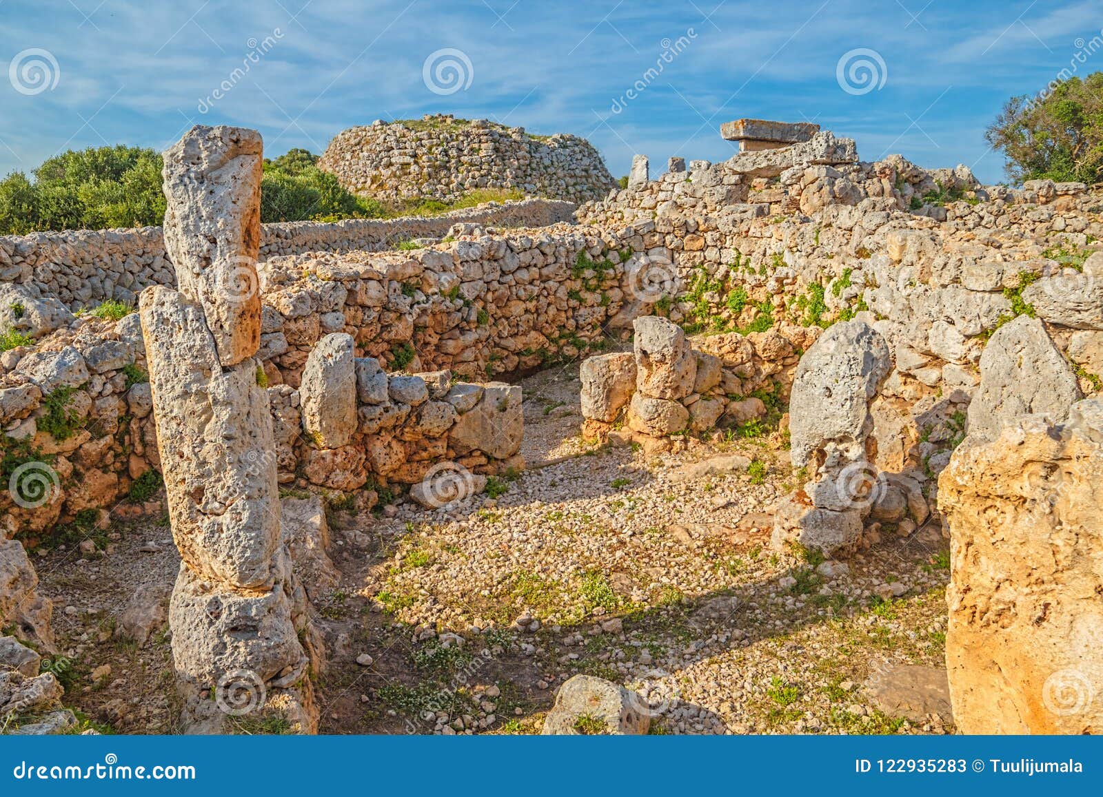 trepuco talaiotic village ruins at menorca island