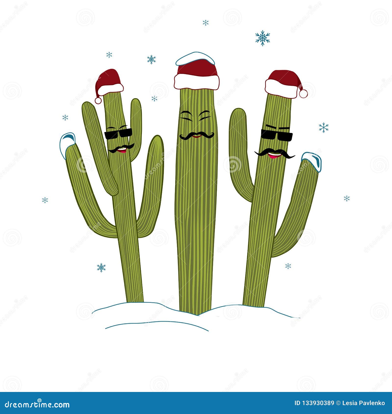Tres Cactus Del Saguaro De La Navidad Invierno En Concepto Tropical Del  Clima Amigo De Tres Cactus En Santa Hats Ilustración del Vector -  Ilustración de hombre, mexicano: 133930389