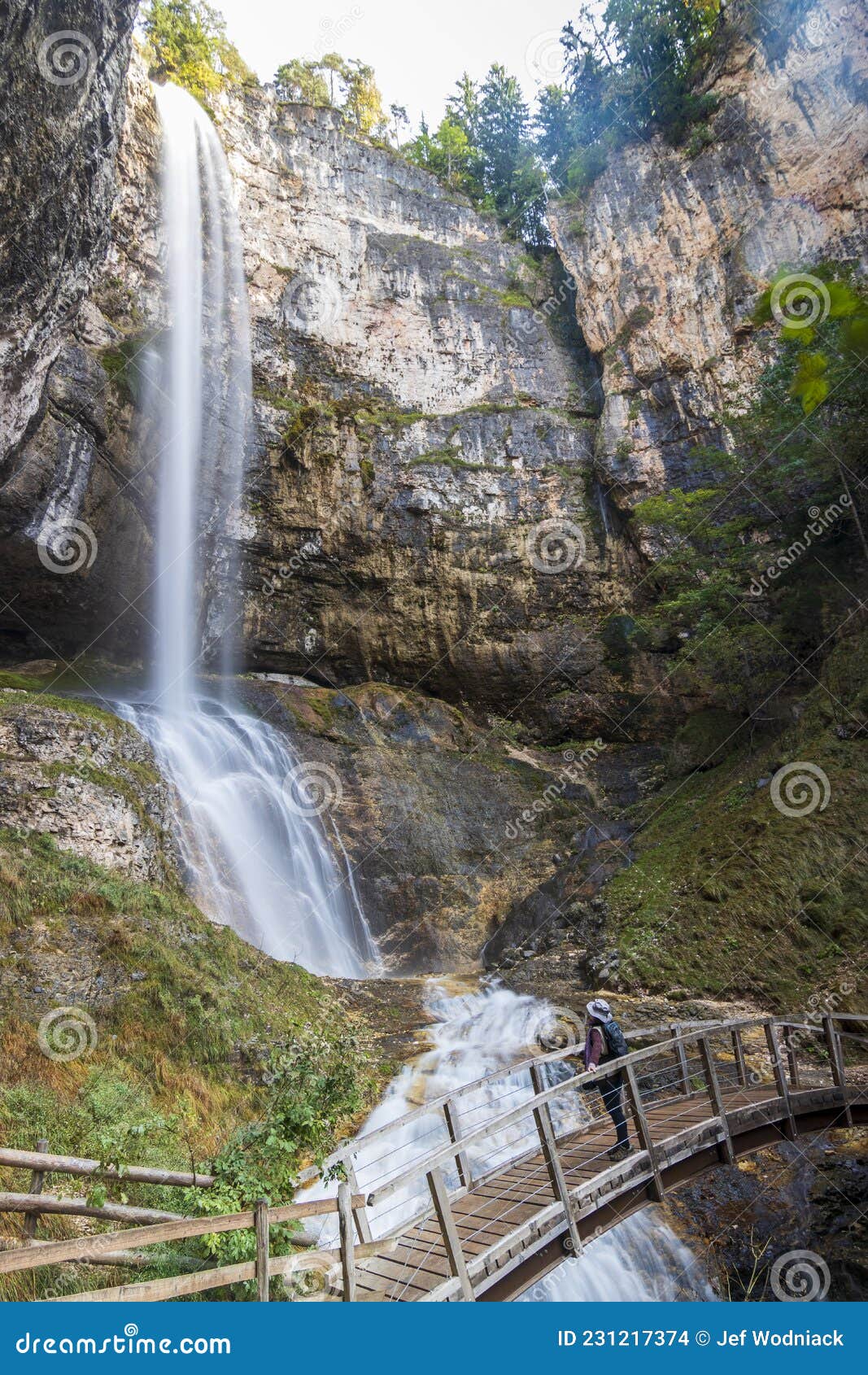 Tret Waterfall Italy Dolomite Alps Editorial Stock Image Image Of