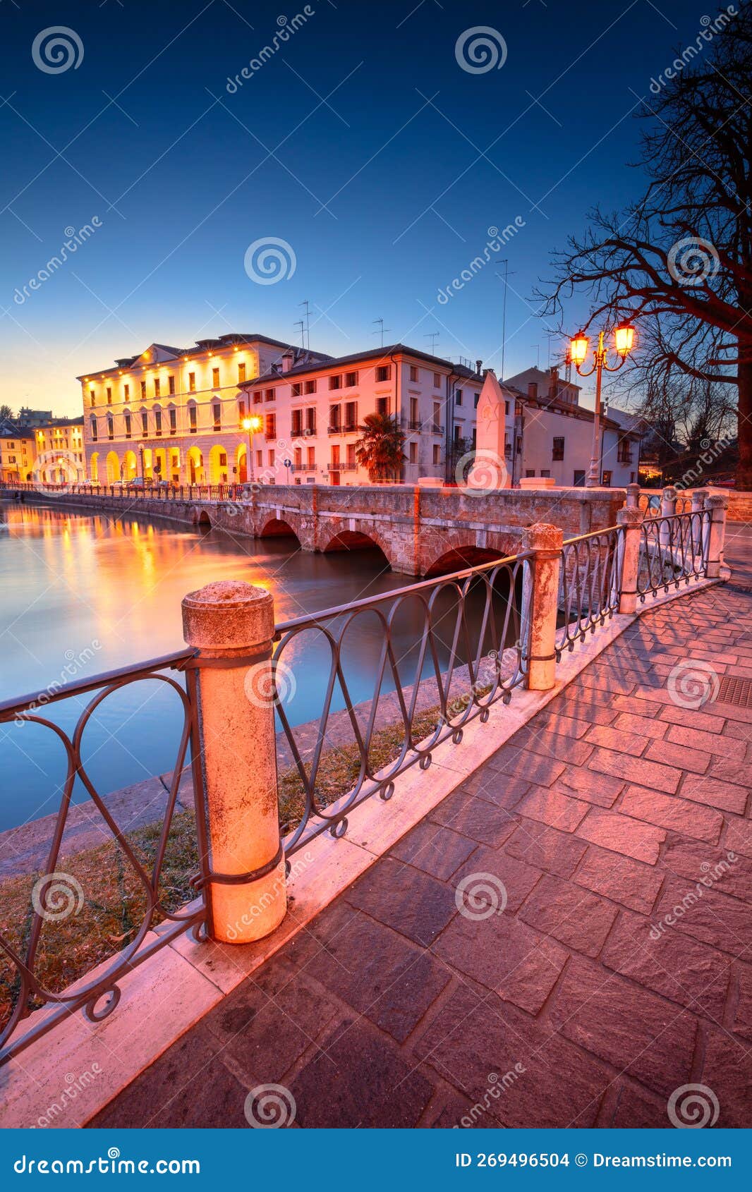 Treviso, Italy at Spring Sunset. Stock Photo Image of urban, culture