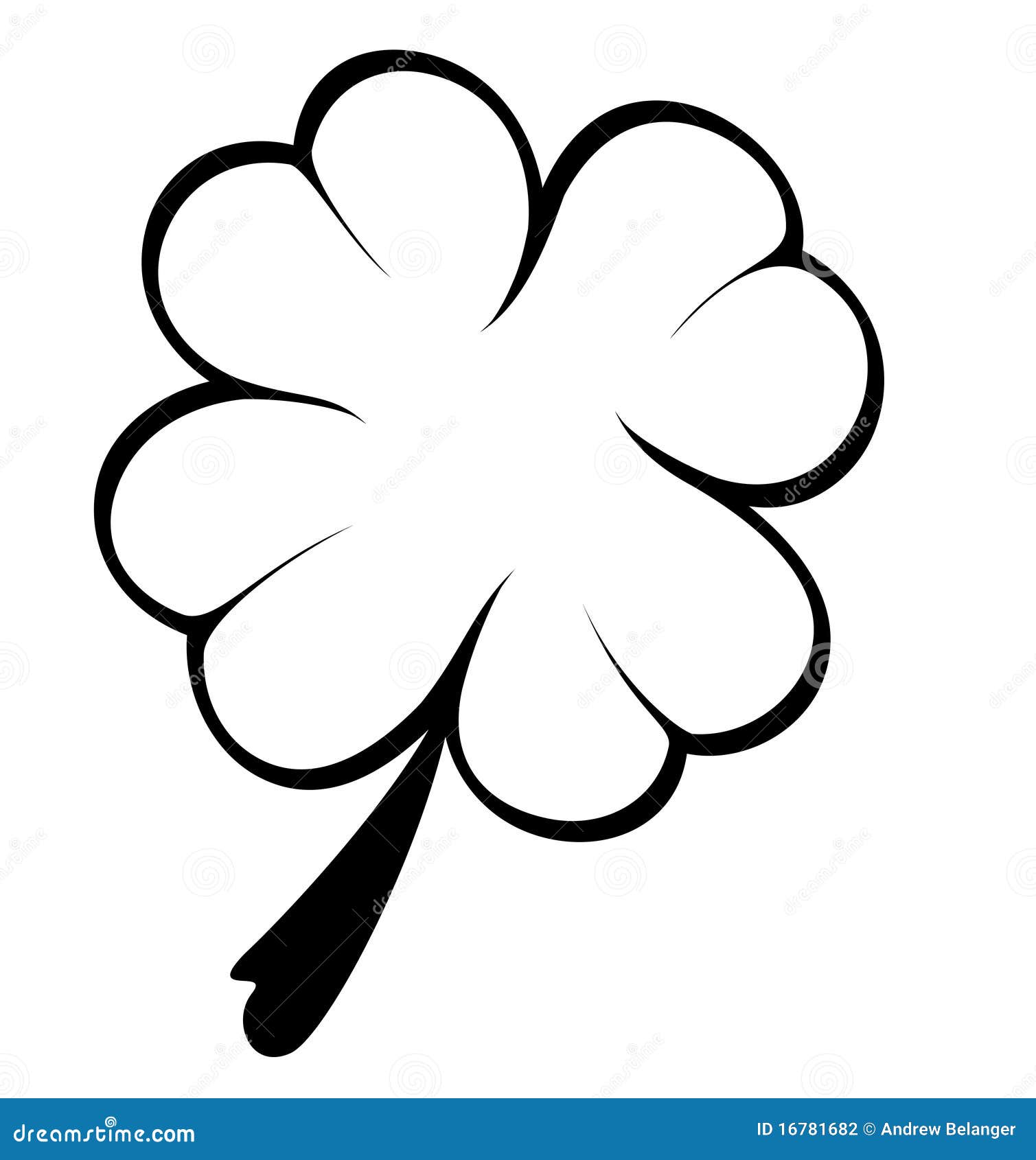Trevo De Quatro Folhas Preto E Branco Ilustração do Vetor - Ilustração de  vetor, haste: 16781682, image size:1509x1690