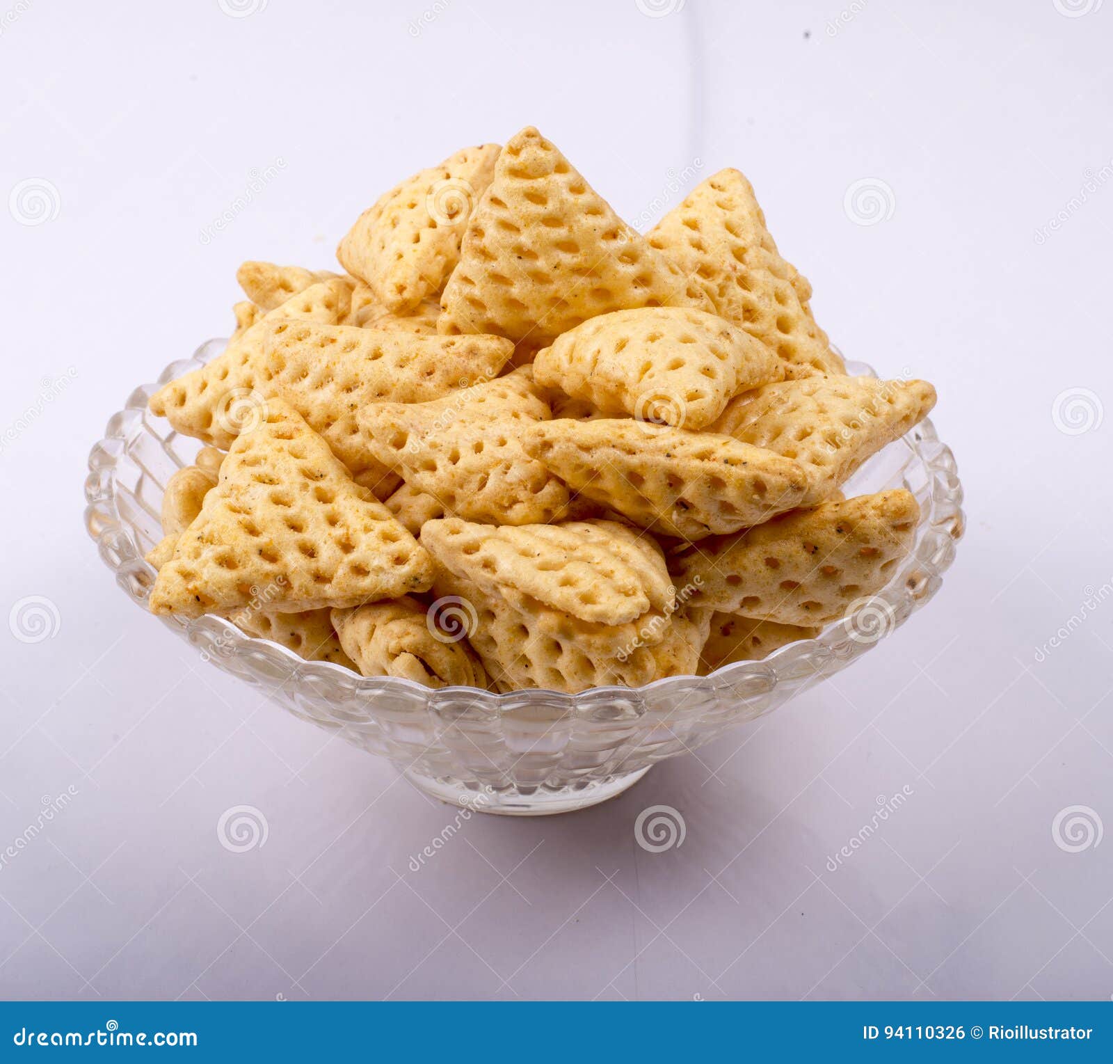 Tri Angle Corn Puff Snacks or Namkeen in Bowl Stock Photo Image of