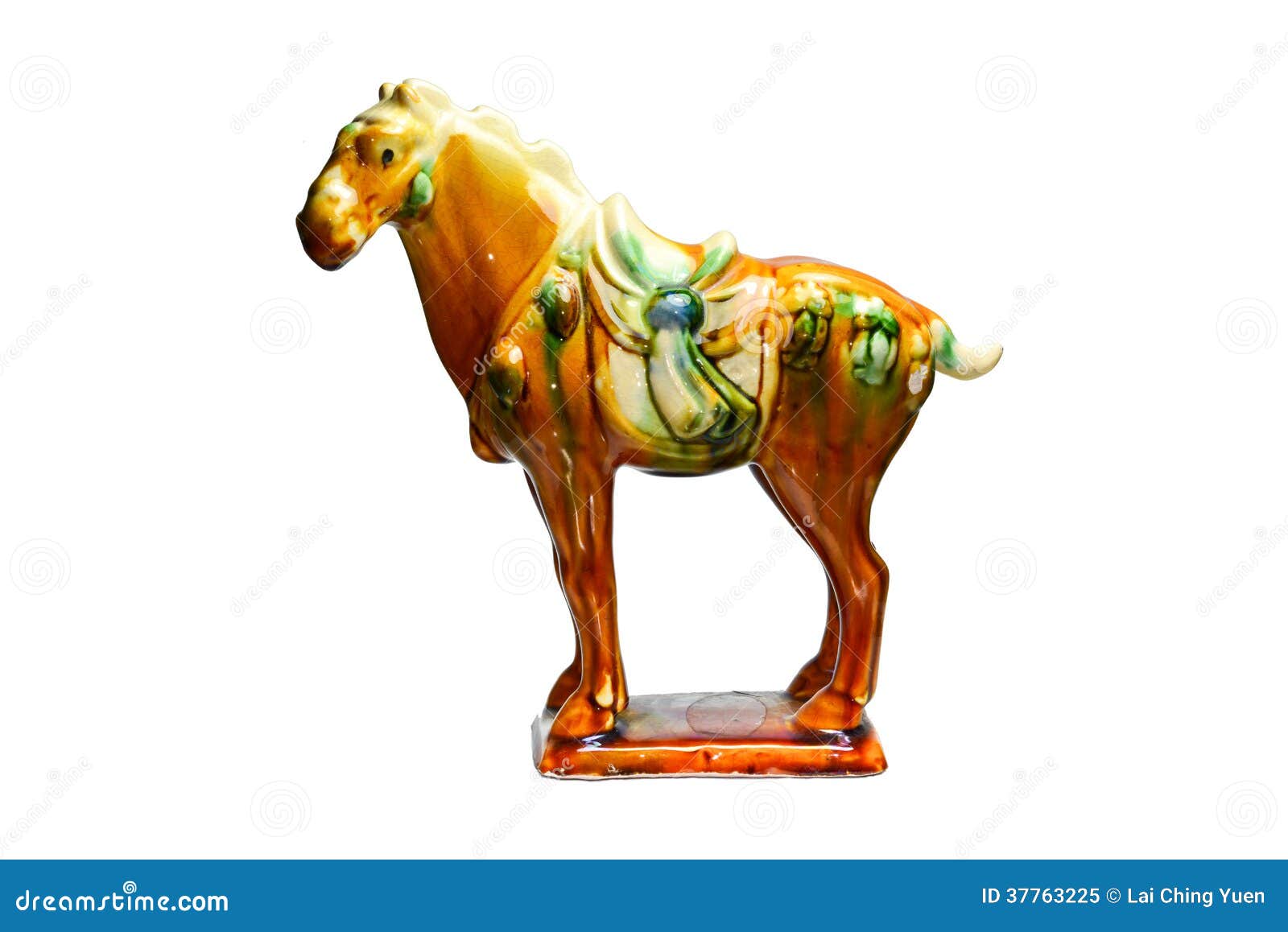Tricolour Tang Pottery Horse by Ancient China Stock Image Image of