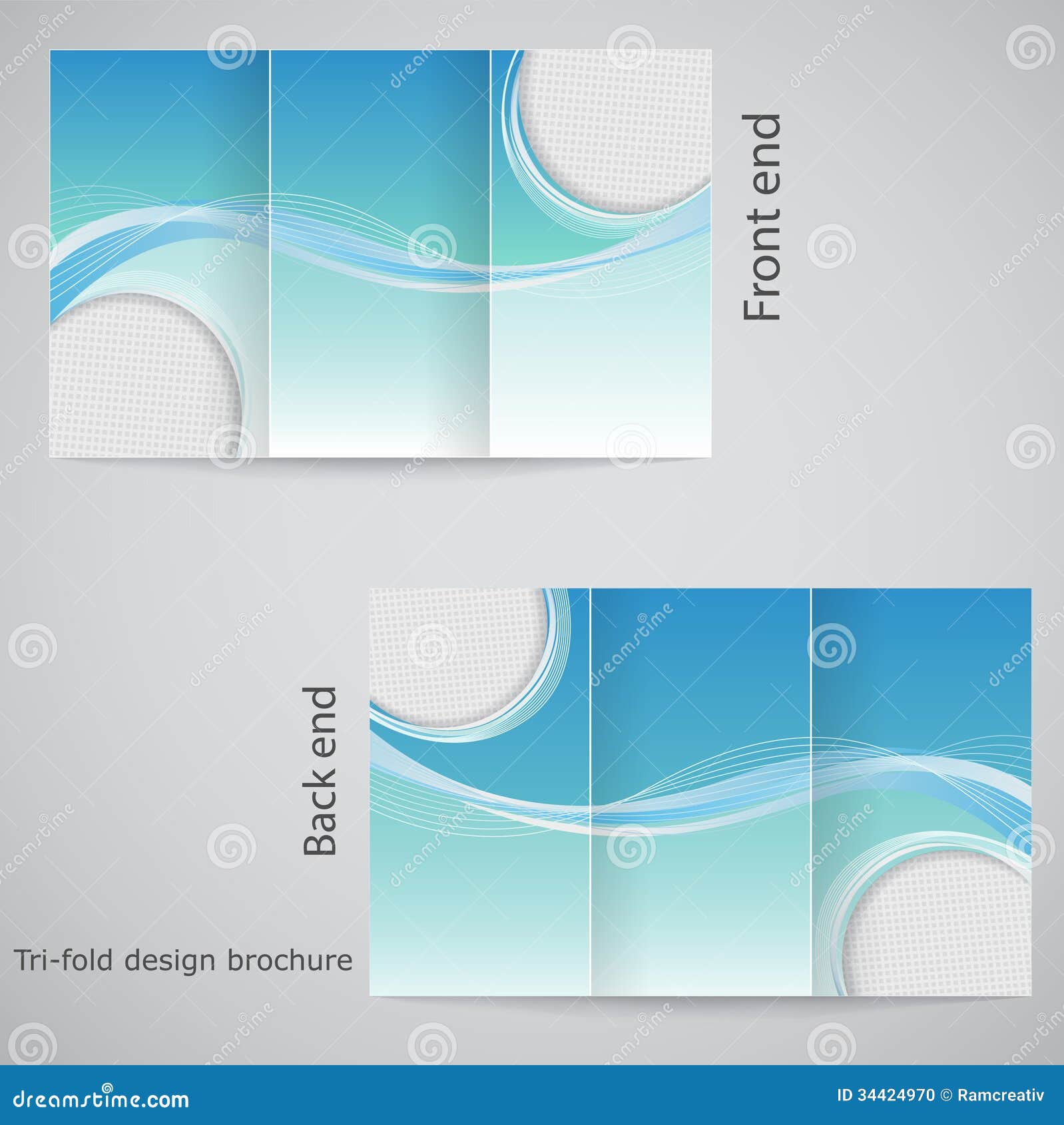 Tri-fold brochure design. stock vector. Illustration of page - 34424970