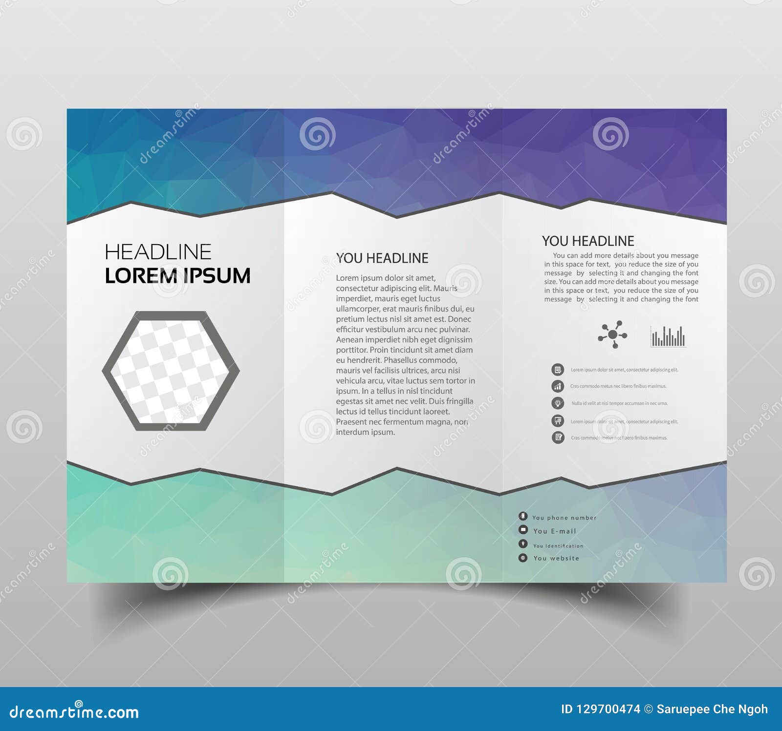 tri-fold brochures, square  templates. molecular construction with polgonal , scientific pattern on abstract polygonal