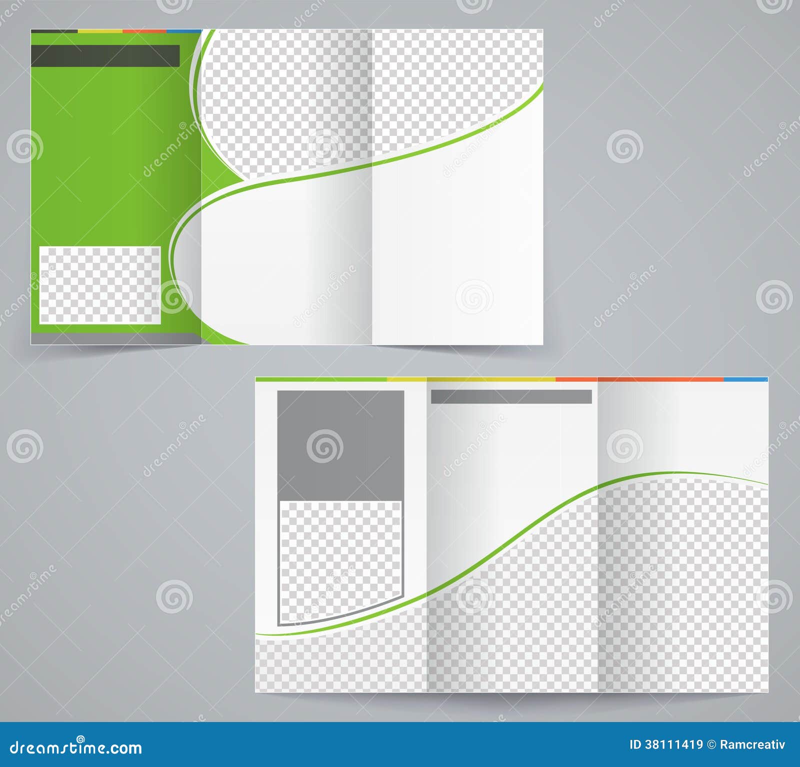 Tri Fold Business Brochure Template Vector Green Stock Vector Illustration Of Info Advertising