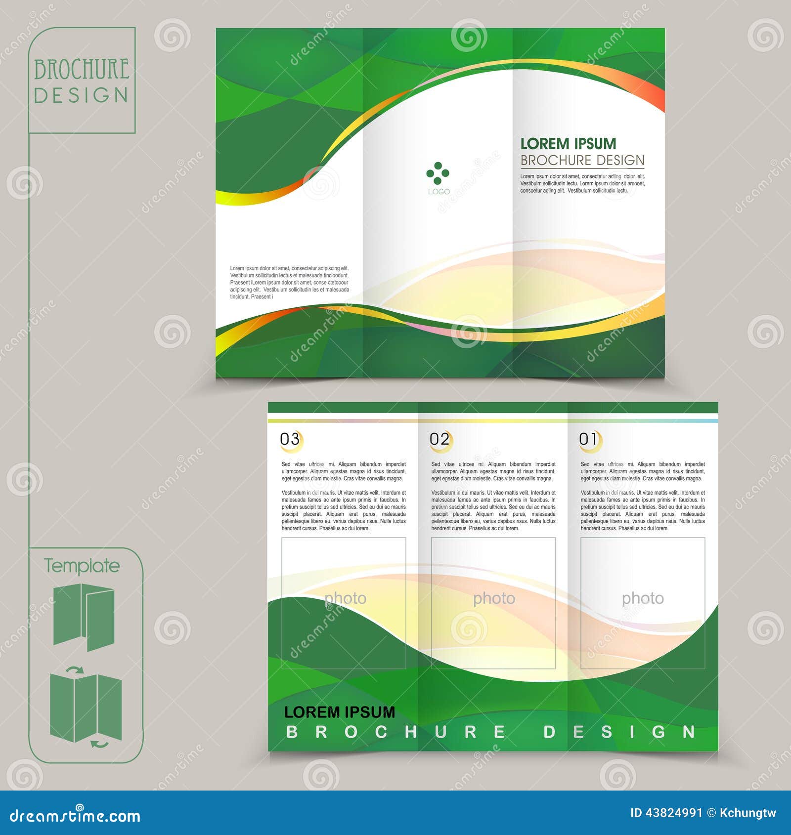 tri fold green template for business advertising brochure green brochure
