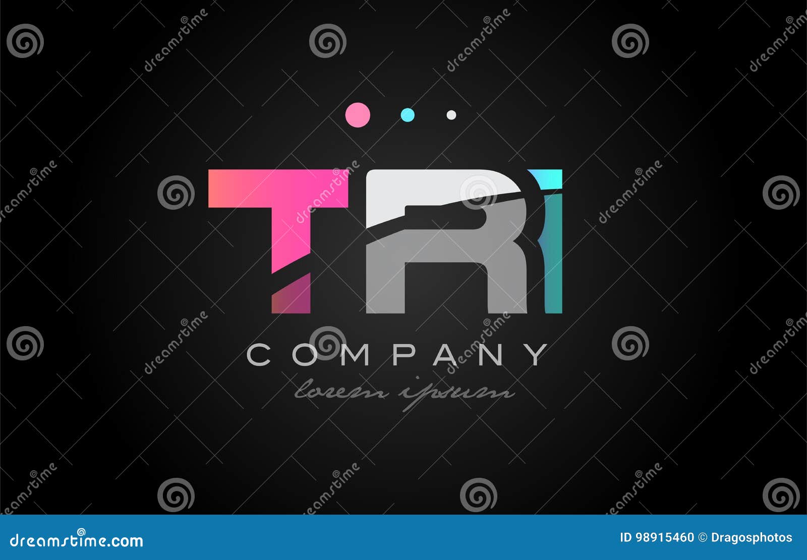 Tri T R I Logo Ikonendesign Mit Drei Buchstaben Vektor Abbildung Illustration Von Gesch Kombination