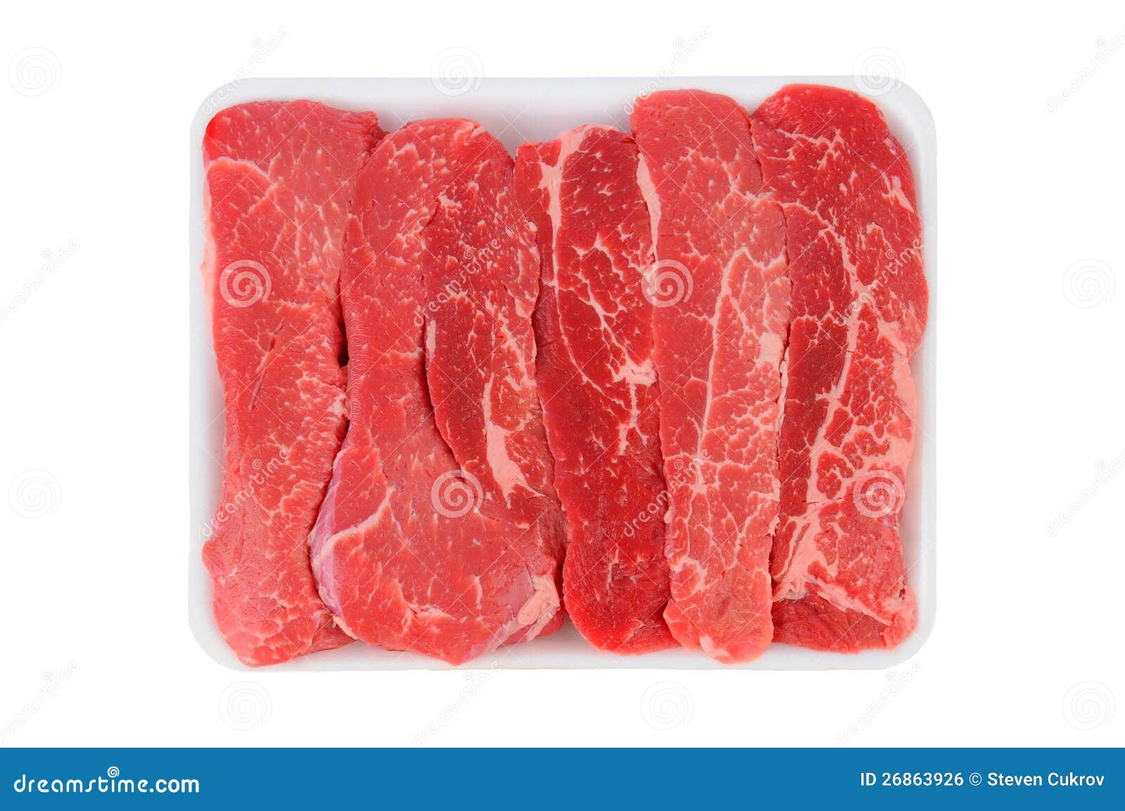 TriTip Steak Strips stock photo. Image of foam, marbled 26863926