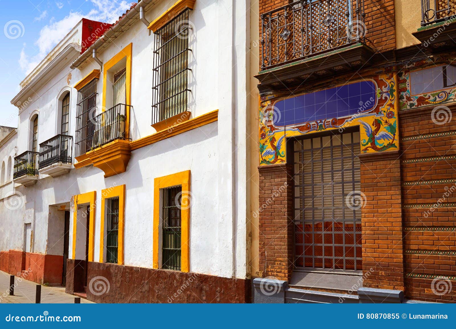 triana barrio of seville facades andalusia spain