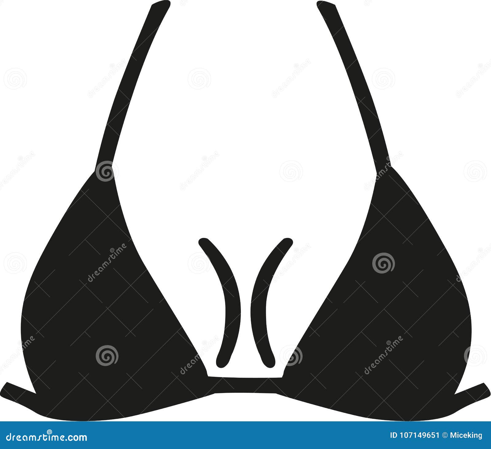 Triangle bikini with boobs stock illustration. Illustration of