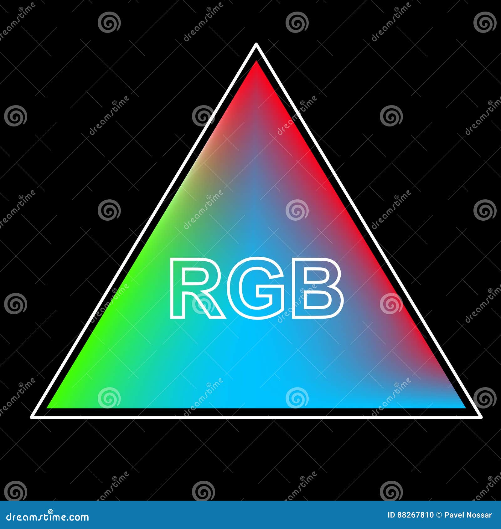 Triangle Color System Of The RGB Background Stock Illustration