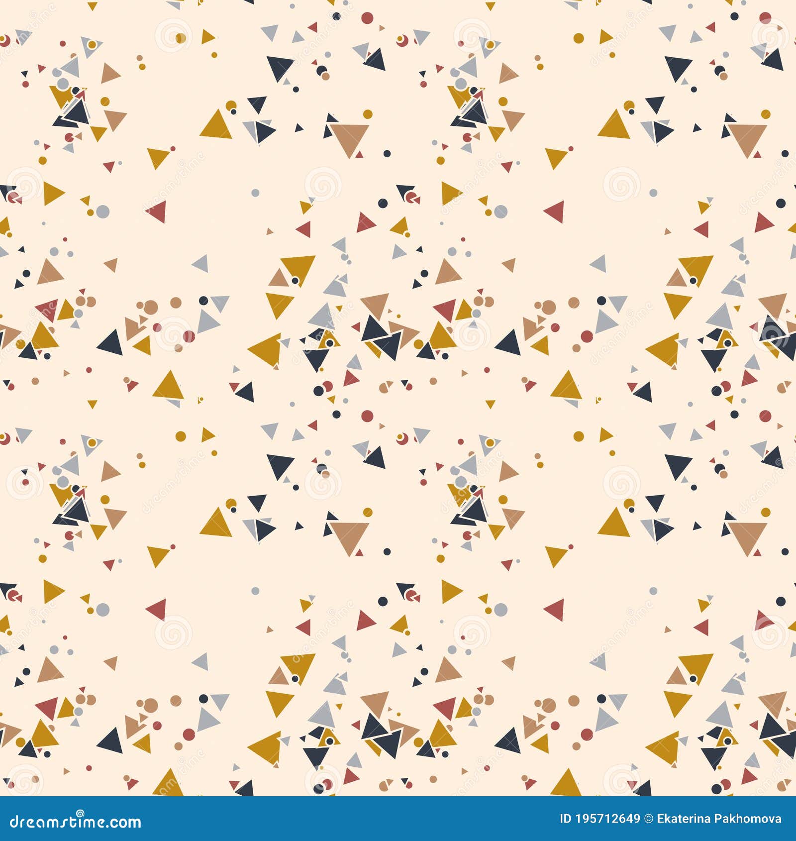 Triangle and Dot Seamless Pattern Stock Vector Illustration of point