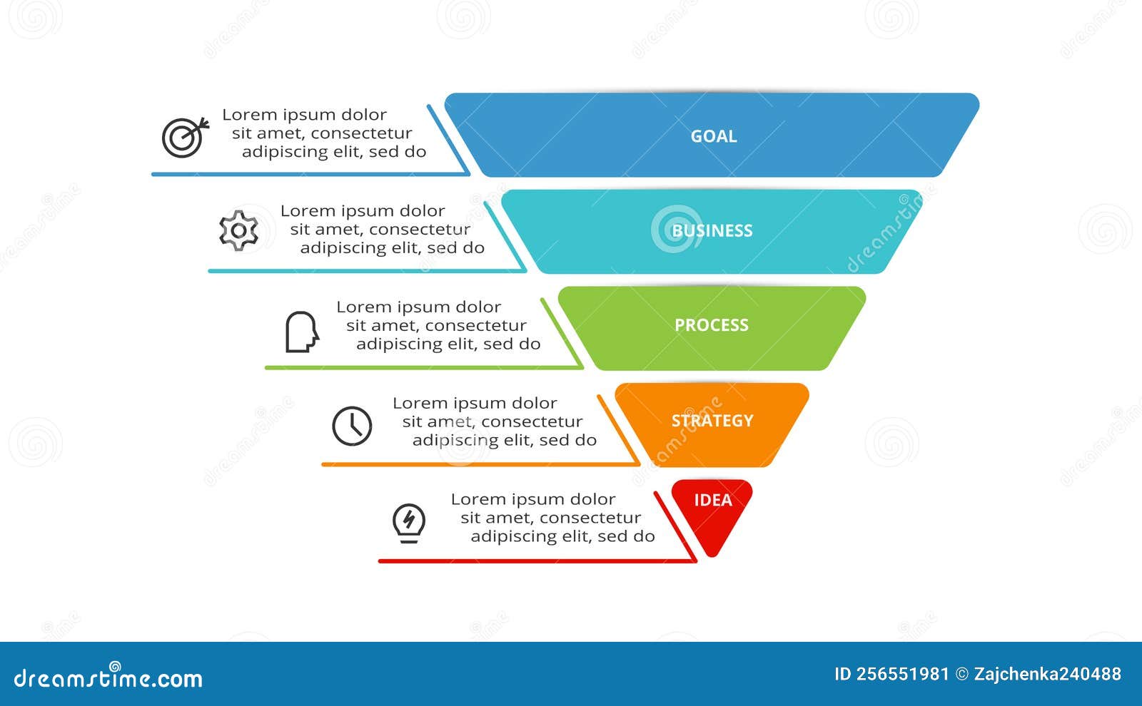 Triangle with 5 Elements, Infographic Template for Web, Business ...