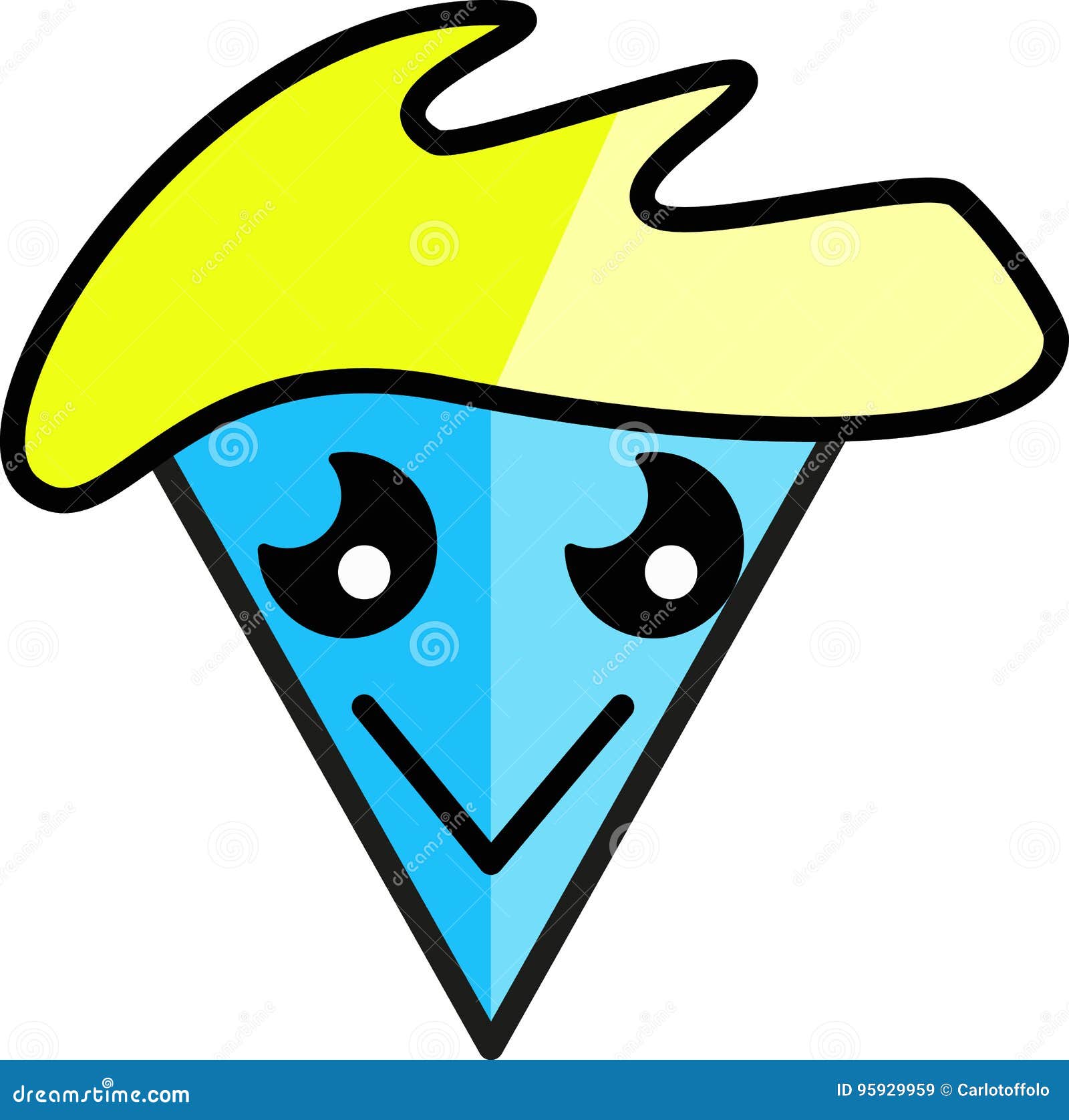Triangle face smiling stock vector. Illustration of face - 95929959
