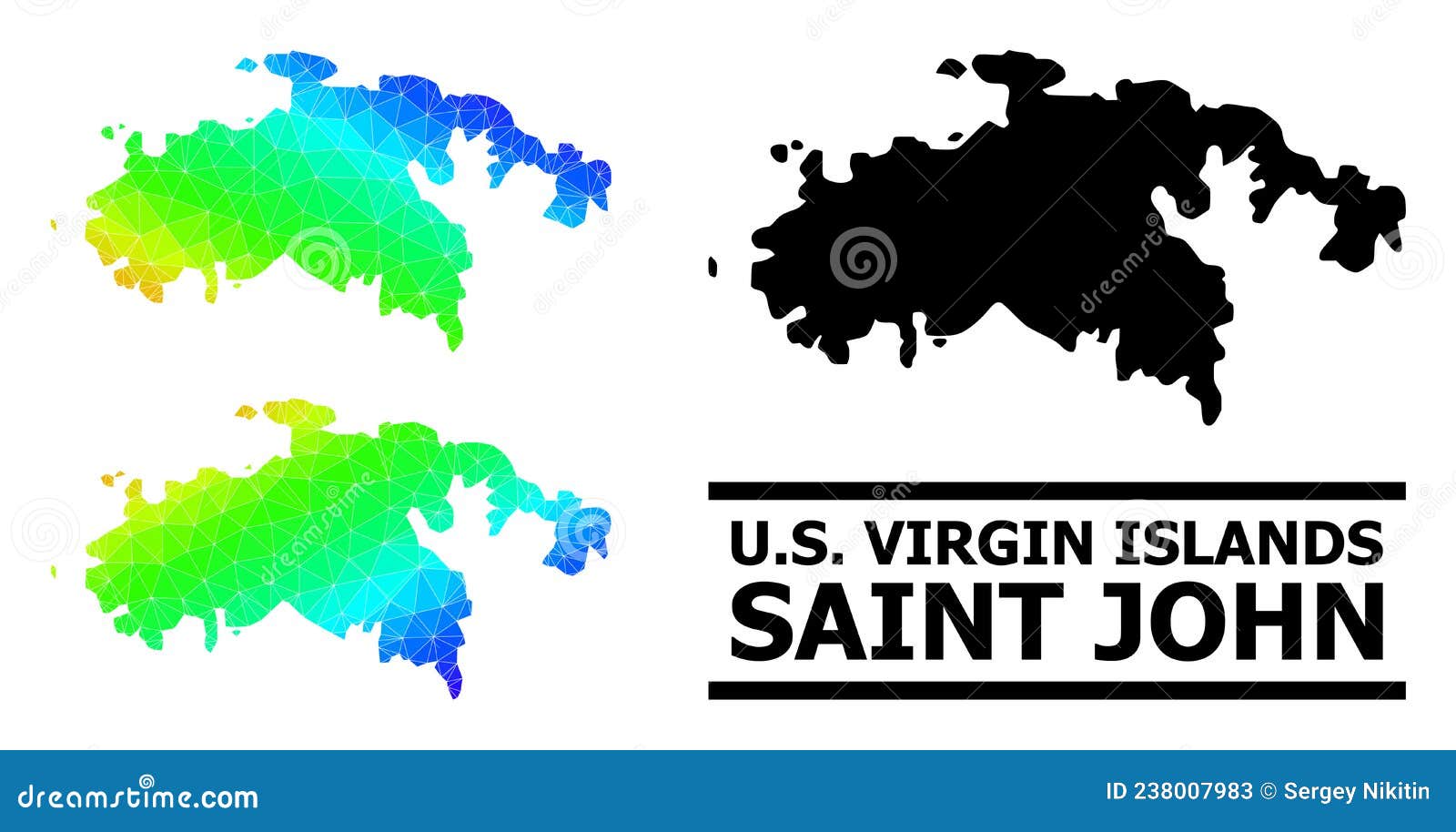 Triangle Filled Spectrum Map of Saint John Island with Diagonal