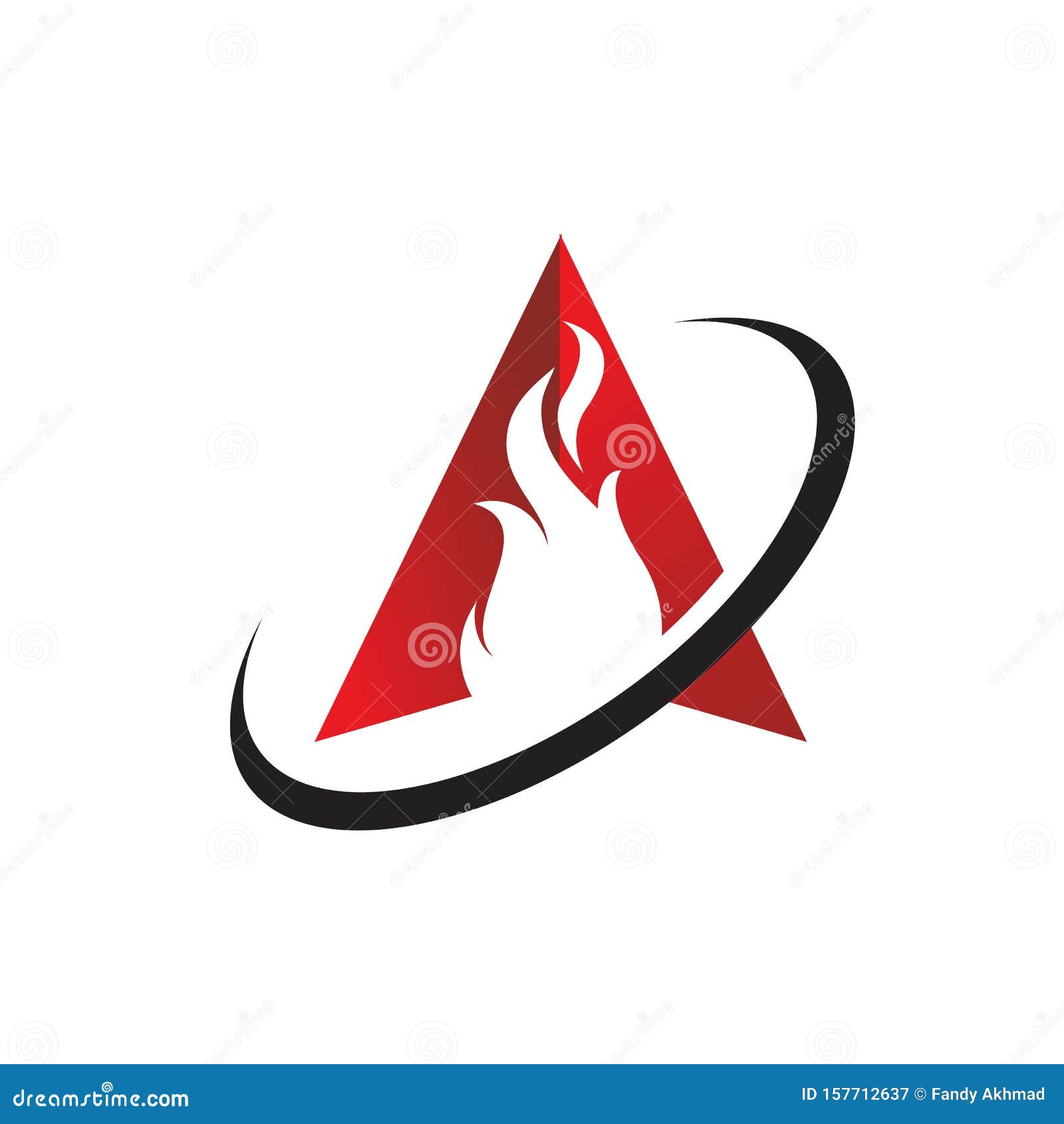 Triangle Fire Flames Vector Icons Illustrations in White Background