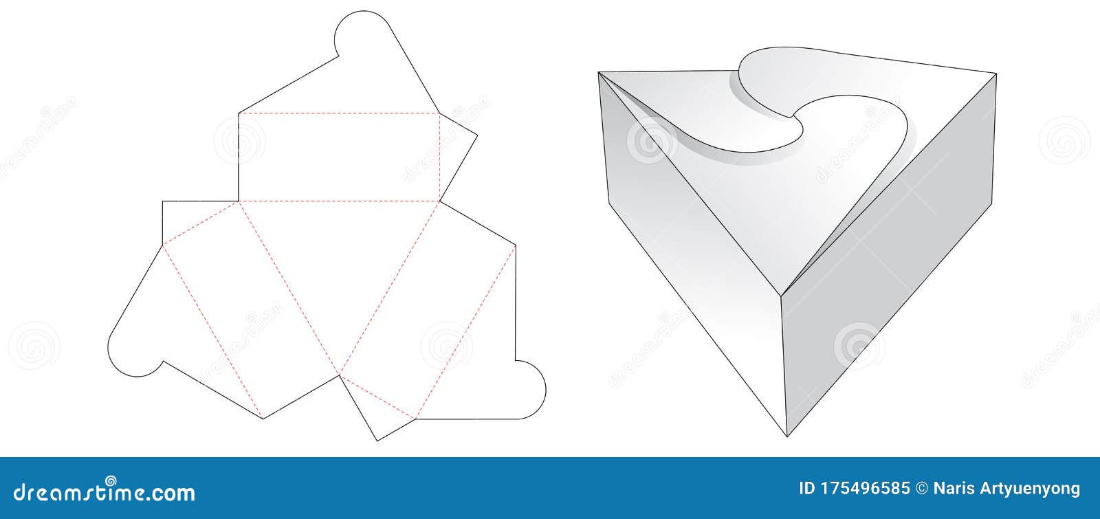 triangle-gift-box-cut-template-design-stock-vector-illustration-of