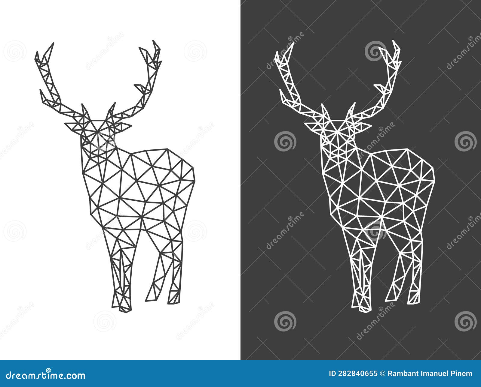 Triangle Low Poly Deer Art Design Stock Vector Illustration of vector
