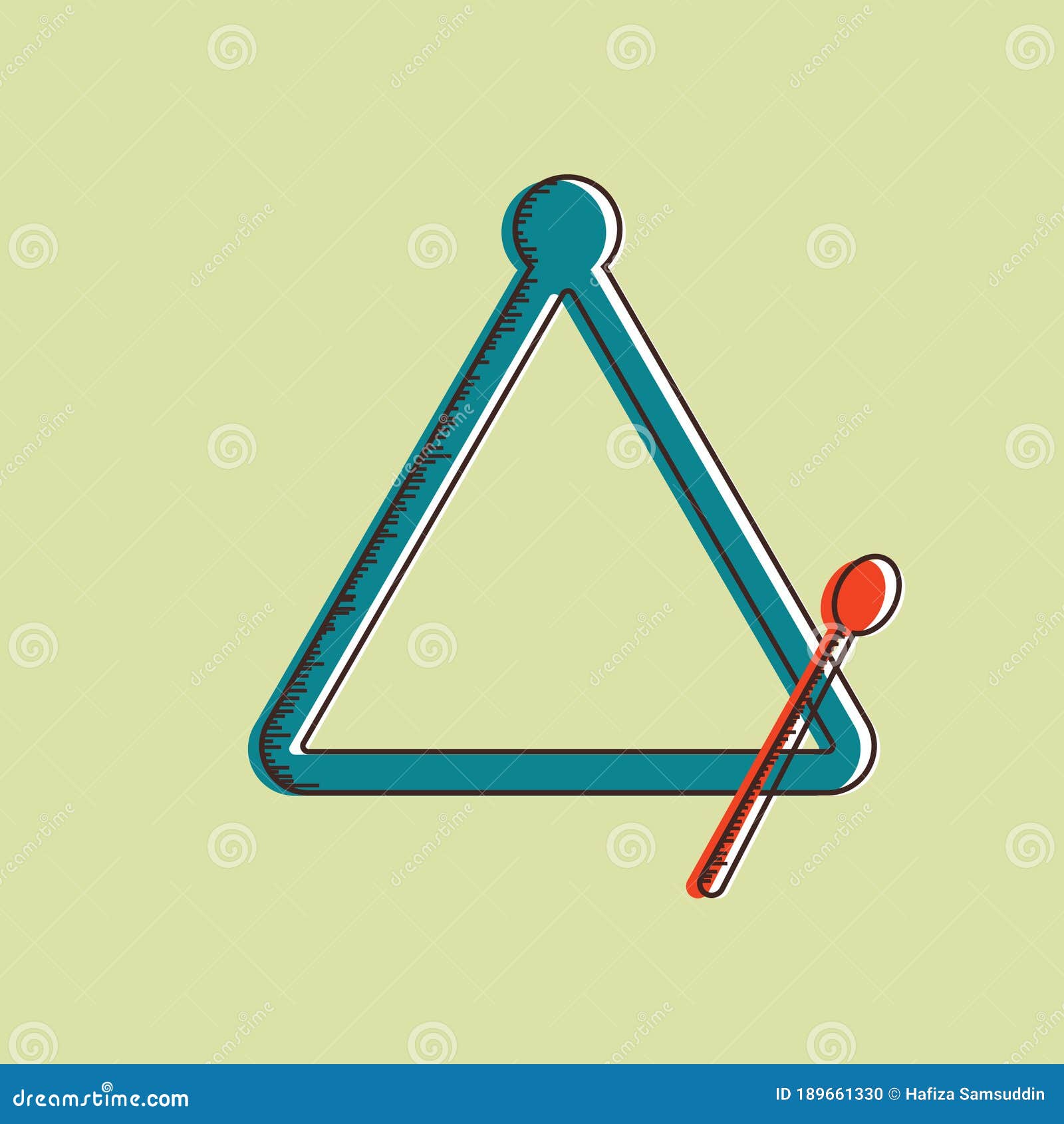 Triangle Music Instrument. Vector Illustration Decorative Design Stock