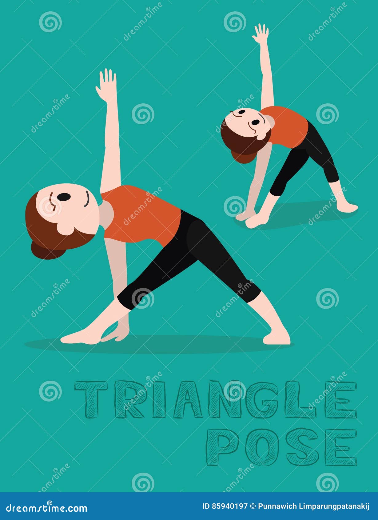 Triangle Pose Cartoon Vector Illustration Stock Vector Illustration