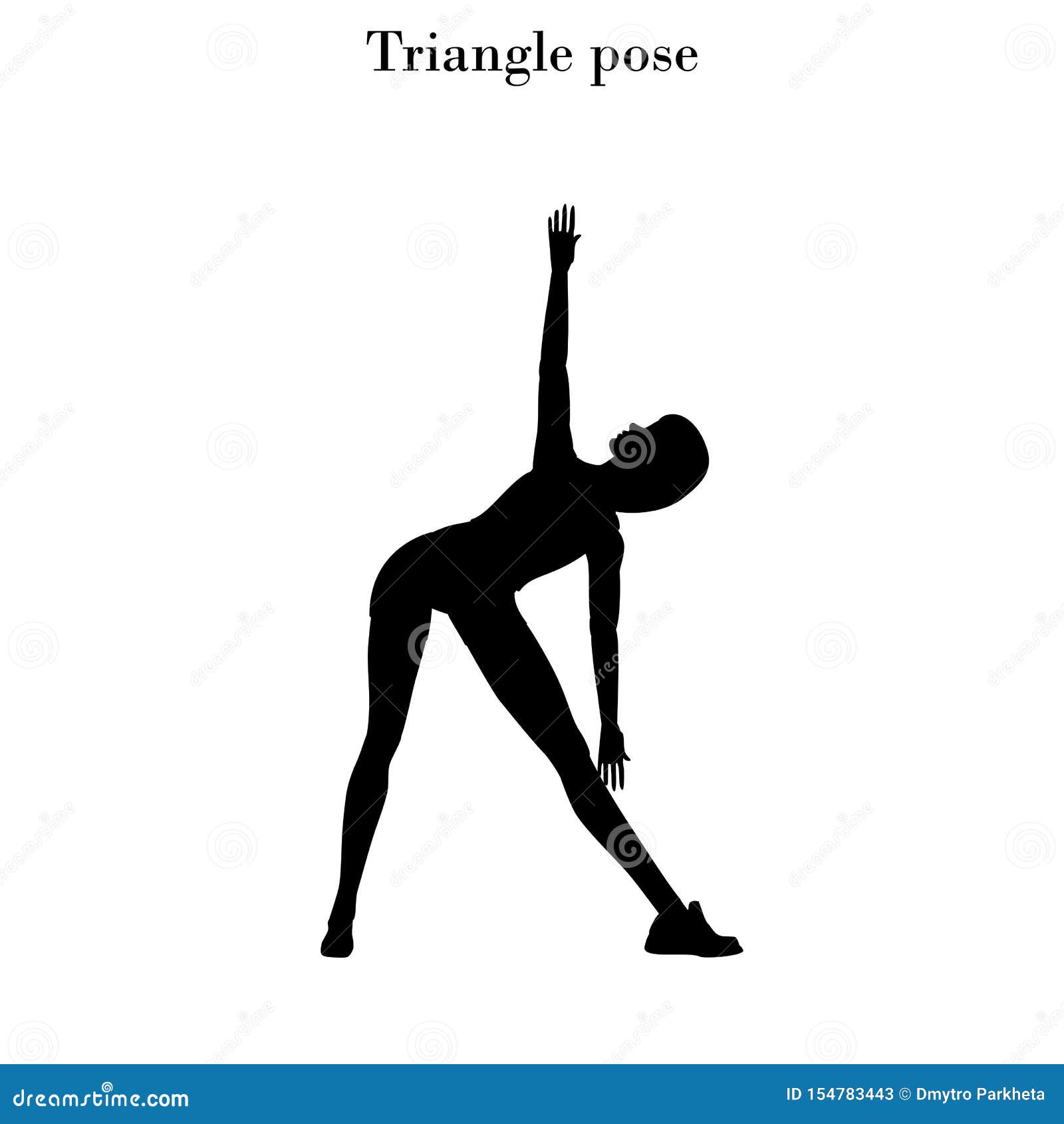 Triangle Pose Exercise Silhouette Stock Vector Illustration of