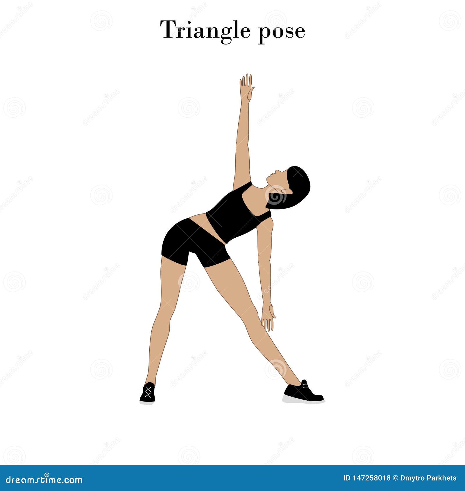 Triangle pose exercise stock vector. Illustration of sport 147258018