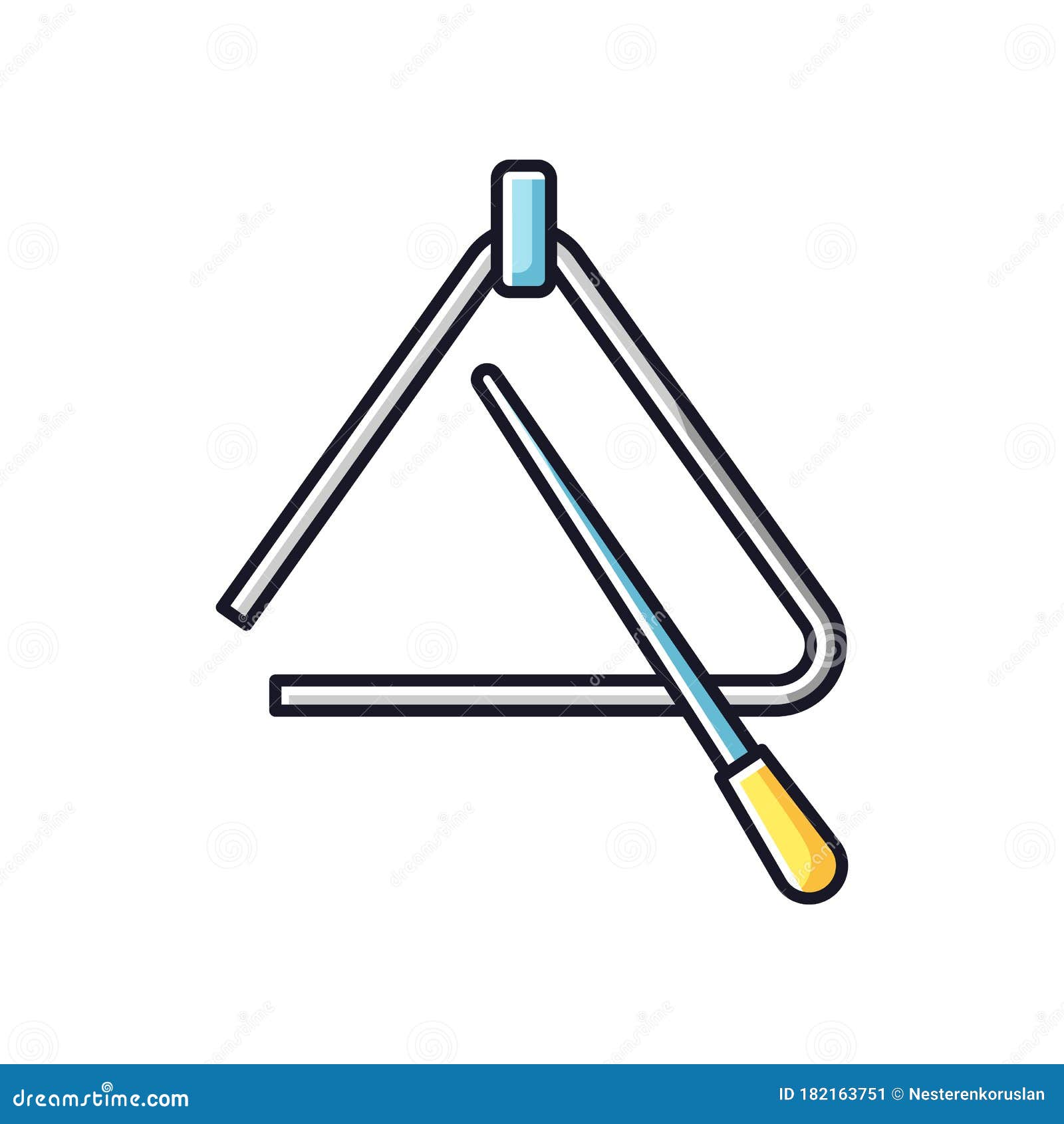 Musical triangle icon cartoon style Royalty Free Vector