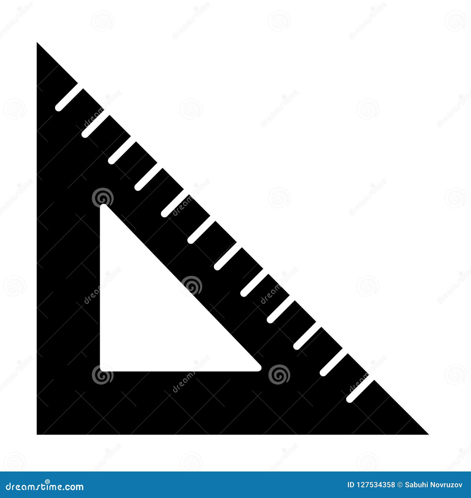 Triangle Ruler Solid Icon. Centimeter Vector Illustration Isolated on