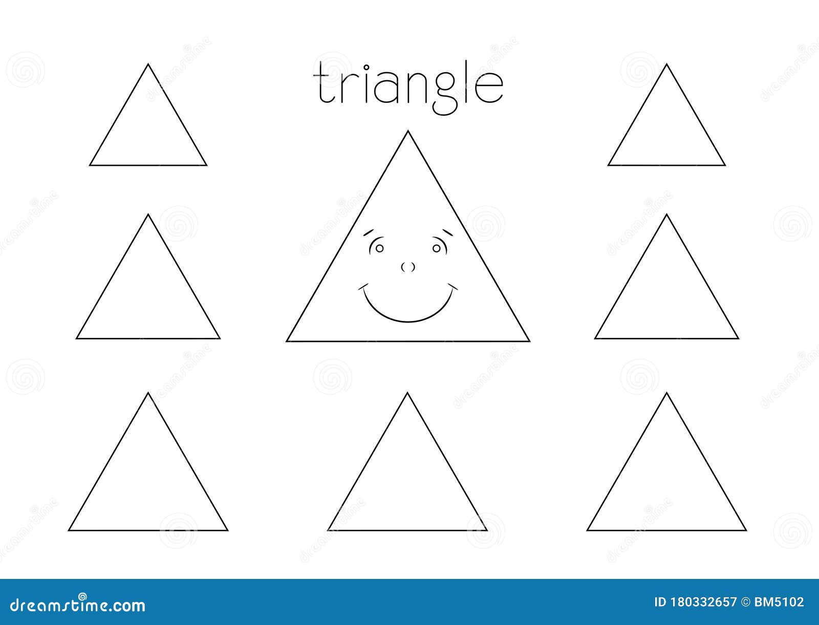 Triangle Shape Coloring Page Stock Illustration - Illustration of easy,  drawing: 180332657