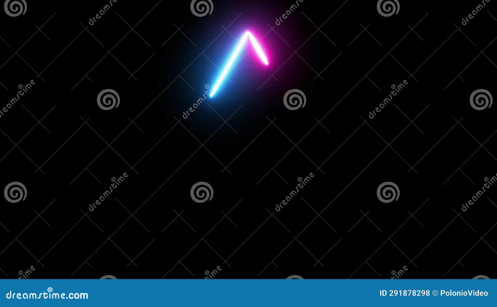 Blue and Pink Triangle Loop Spinning Light with Black Background Stock