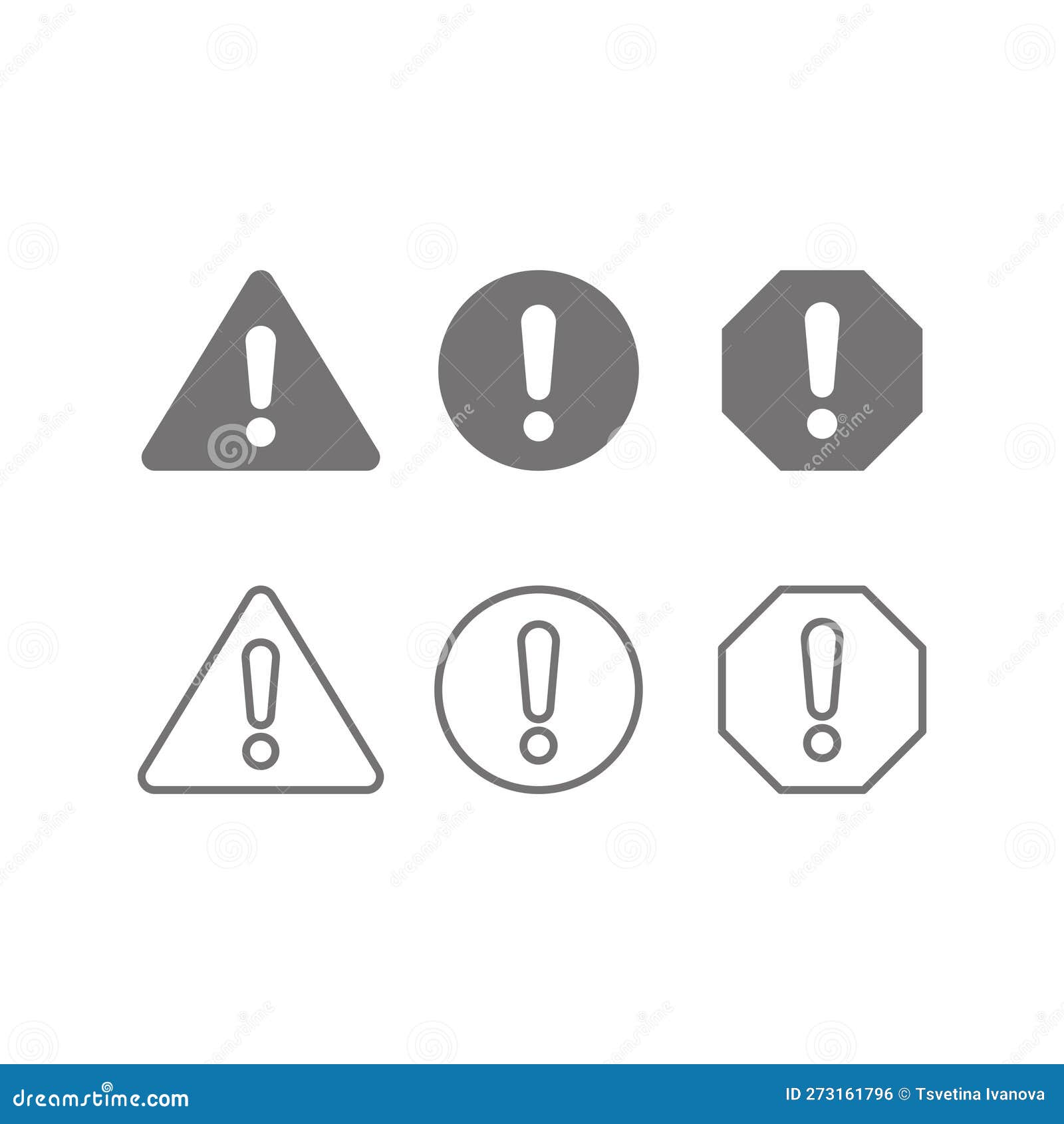 Triangle Warning Sign with Exclamation Mark Stock Vector Illustration