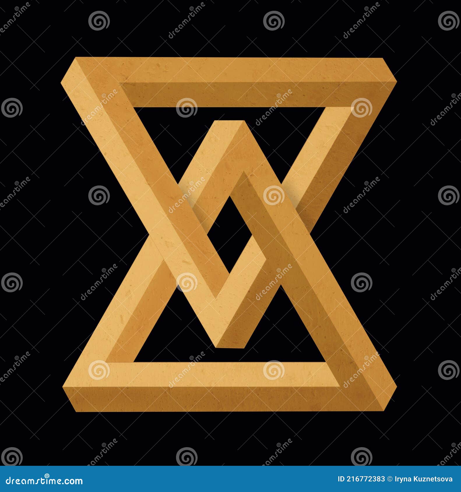 Triangles Impossible on Black Background Stock Illustration ...