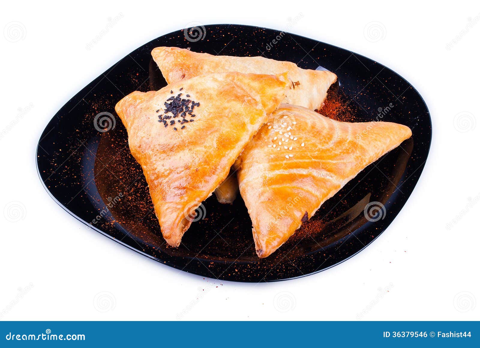 Triangles with meat stock photo. Image of carbohydrates 36379546