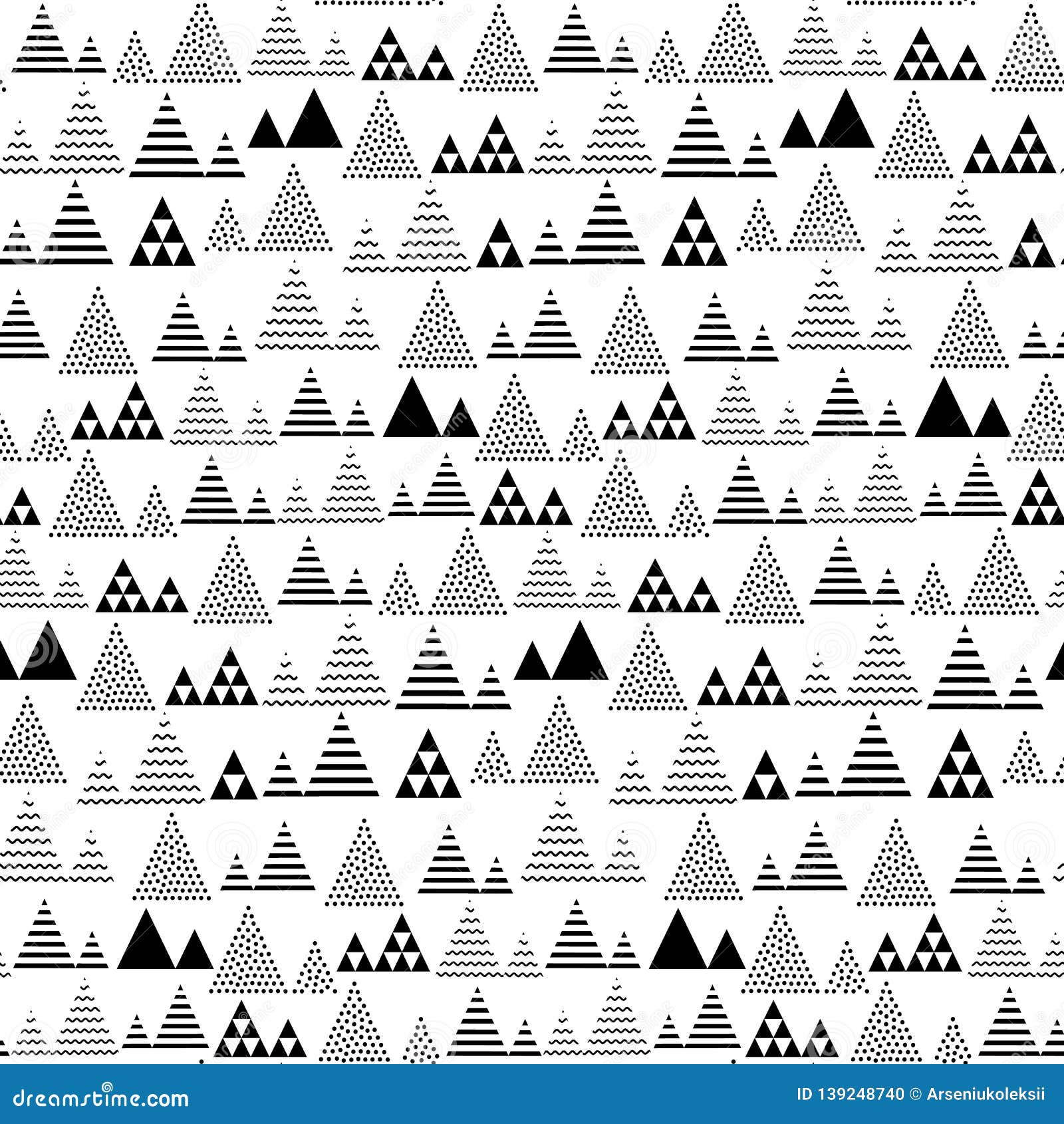 Triangles and Pyramids Seamless Pattern. Abstract Geometric Repeat ...