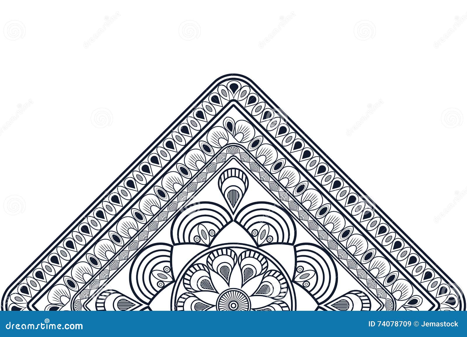 Download Triangular Decorative Line Half Mandala Icon Stock ...