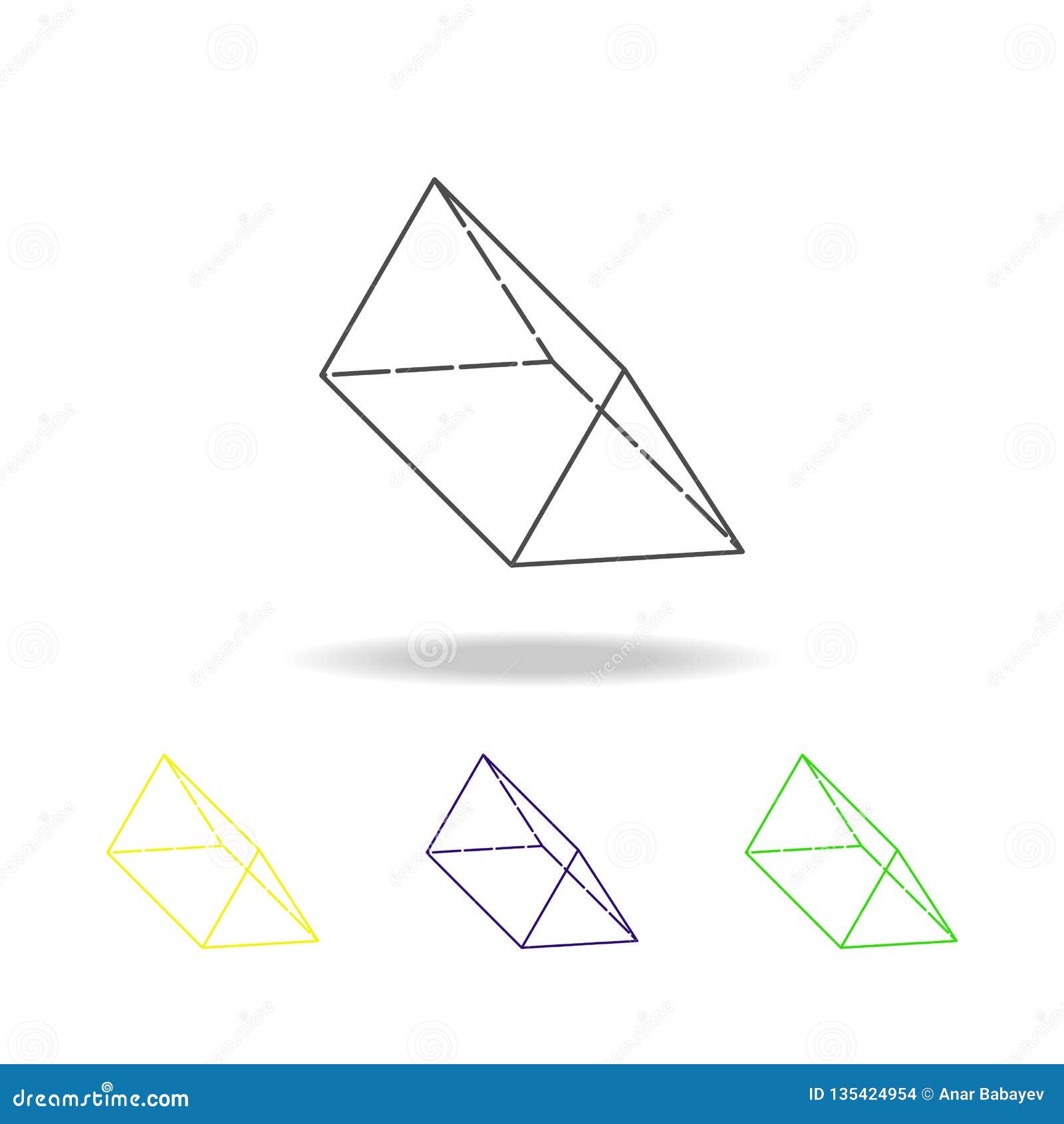 Triangular Prism Colored Icon Can Be Used For Web Logo Mobile App