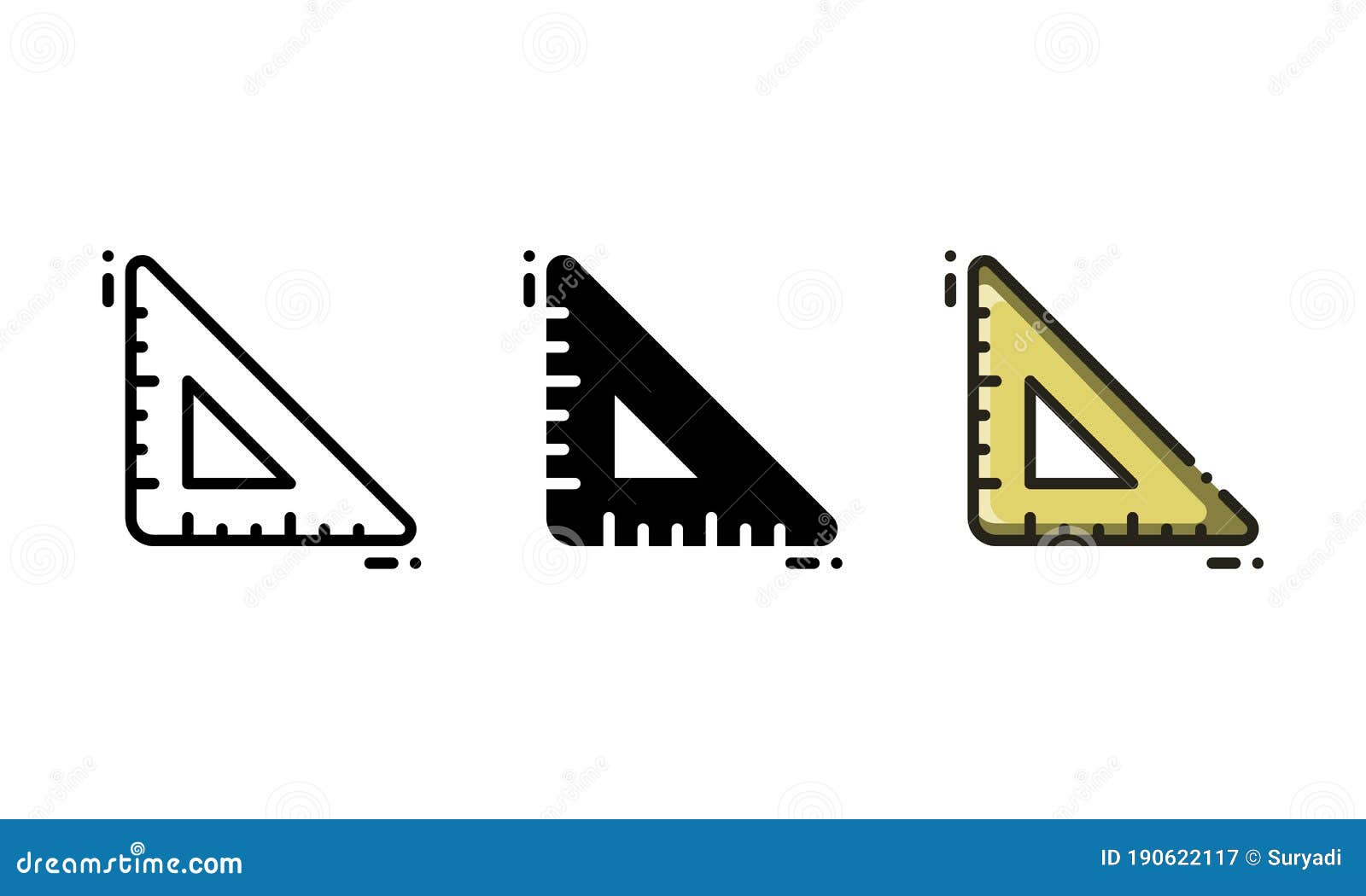 Triangular Ruler To Draw with More Precision Stock Vector