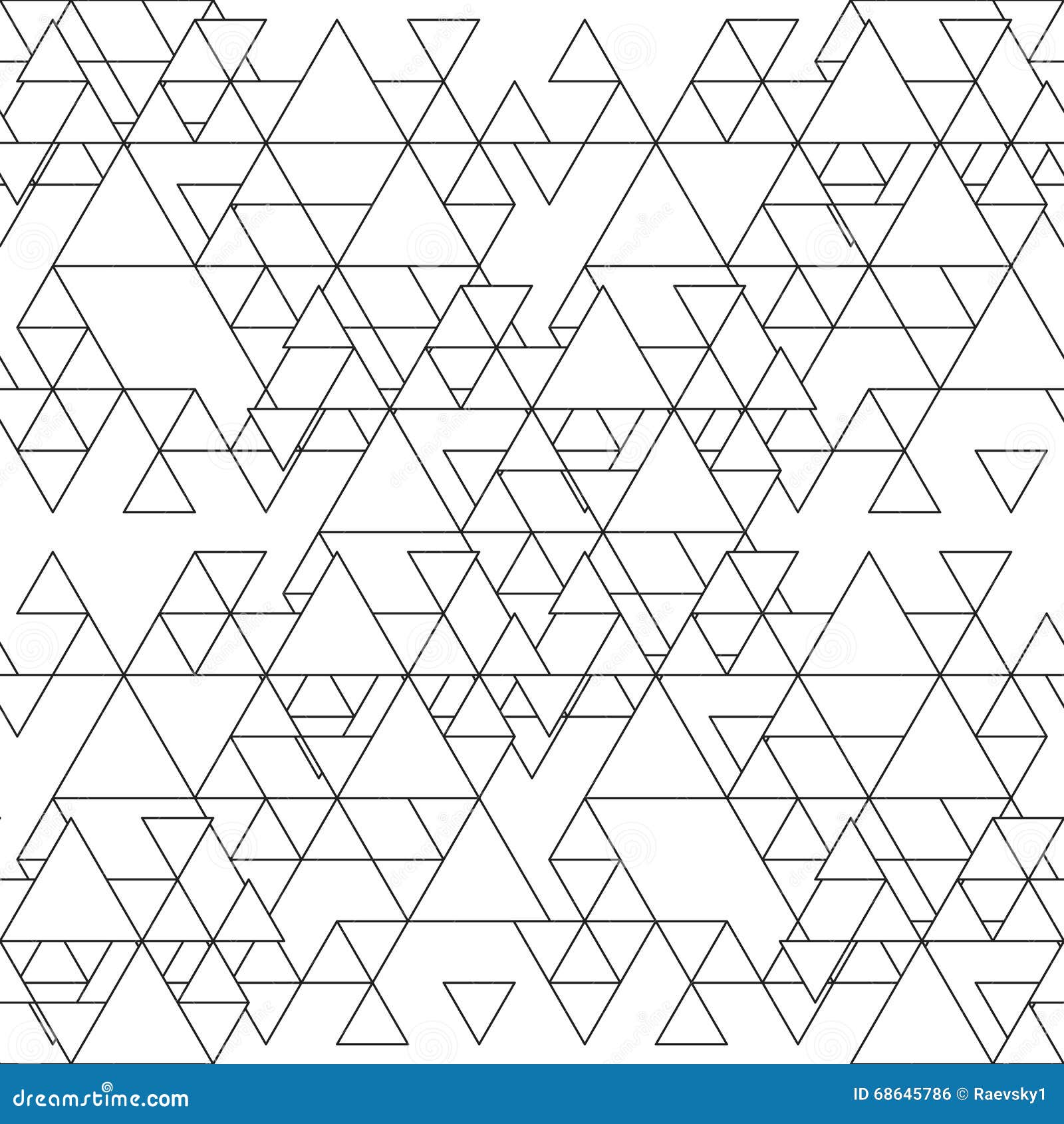 Triangular Seamless Vector Pattern. Abstract Black Triangles on White ...