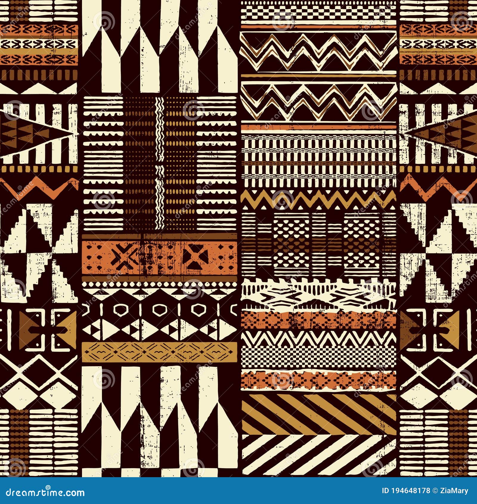 Tribal African Style Fabric Vintage Patchwork Stock Vector - Illustration  of decoration, background: 194648178