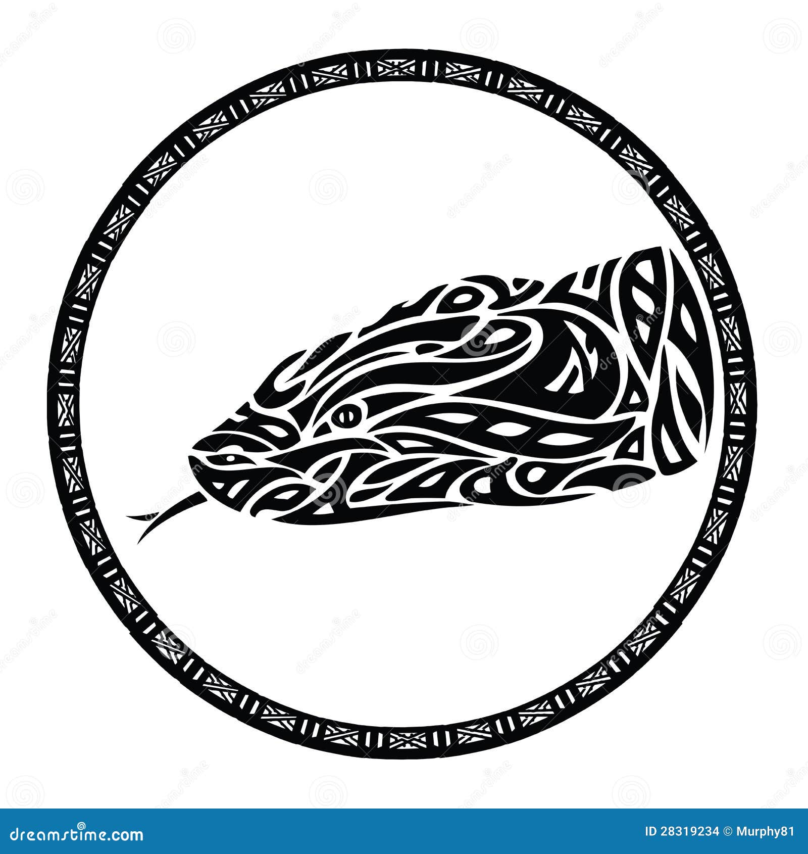 Tribal Anaconda Snake Tattoo Stock Vector - Illustration of