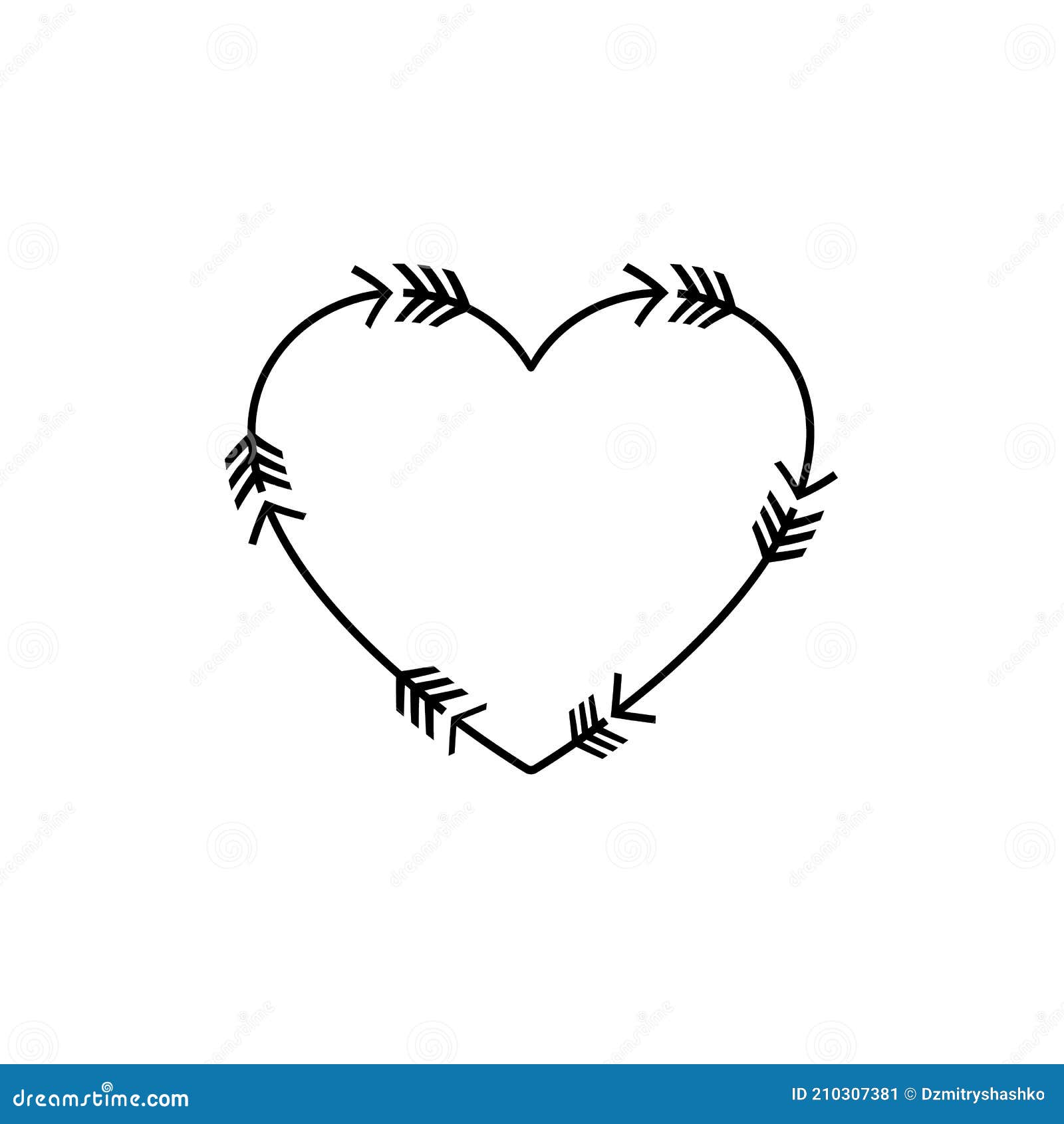 Tribal Arrows Heart Icon. Clipart Image Stock Vector - Illustration of ...