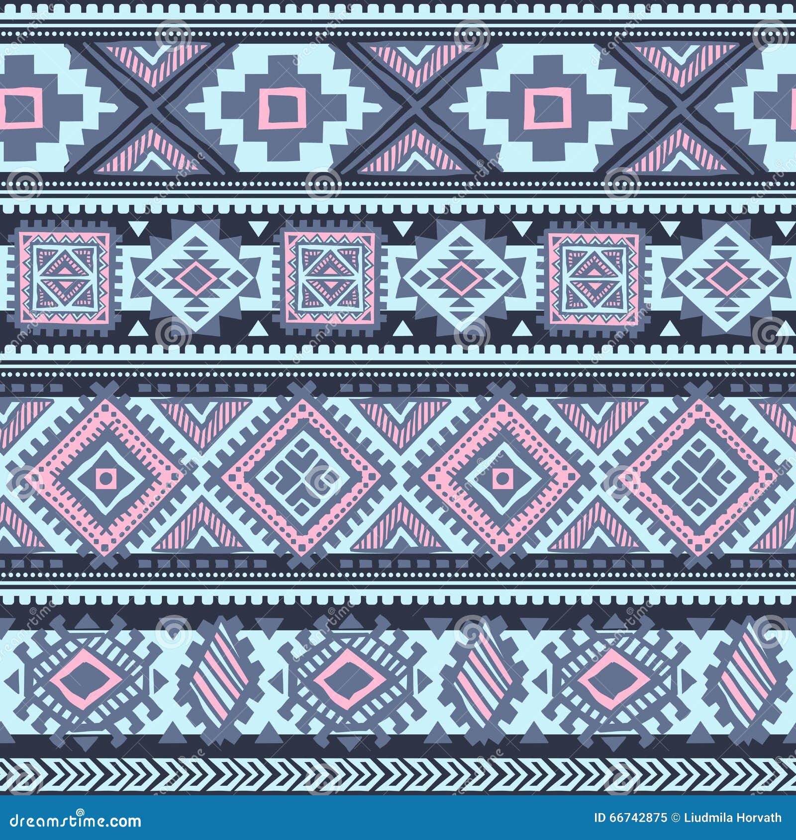 Tribal Aztec Vintage Seamless Pattern Stock Vector - Image: 66742875