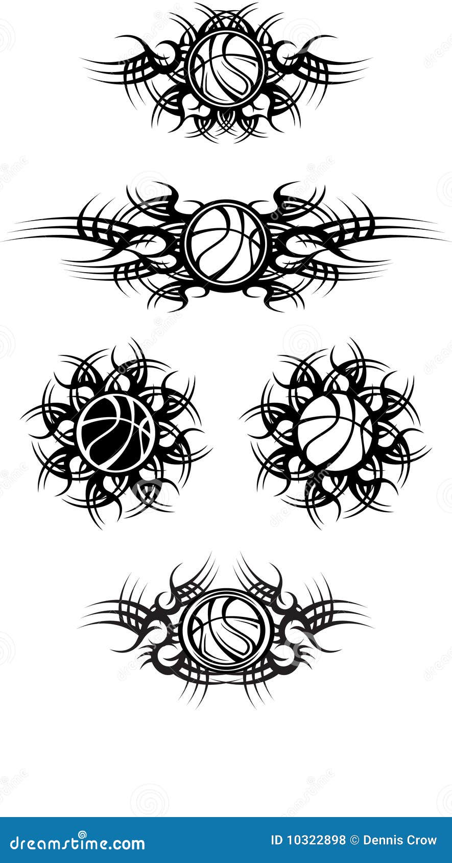 Tribal Basketball Design - Vector Clipart Tribal Design