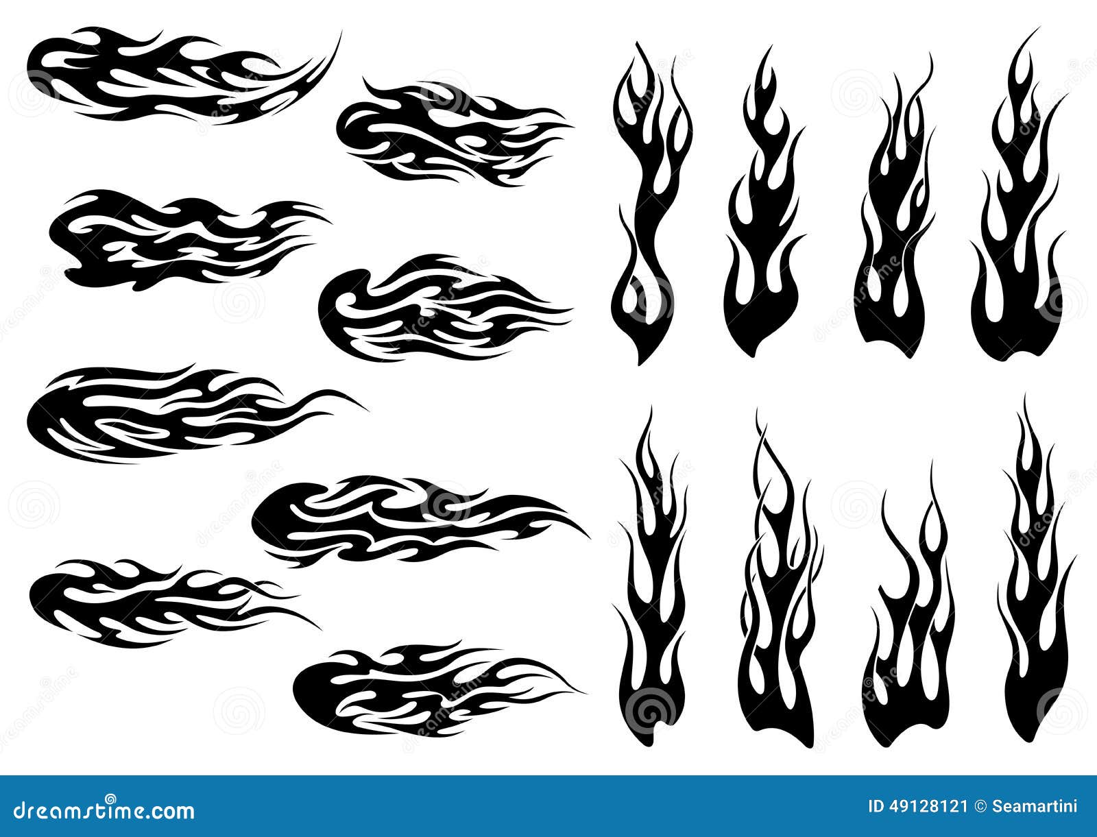 black flames with red tattoo - Clip Art Library