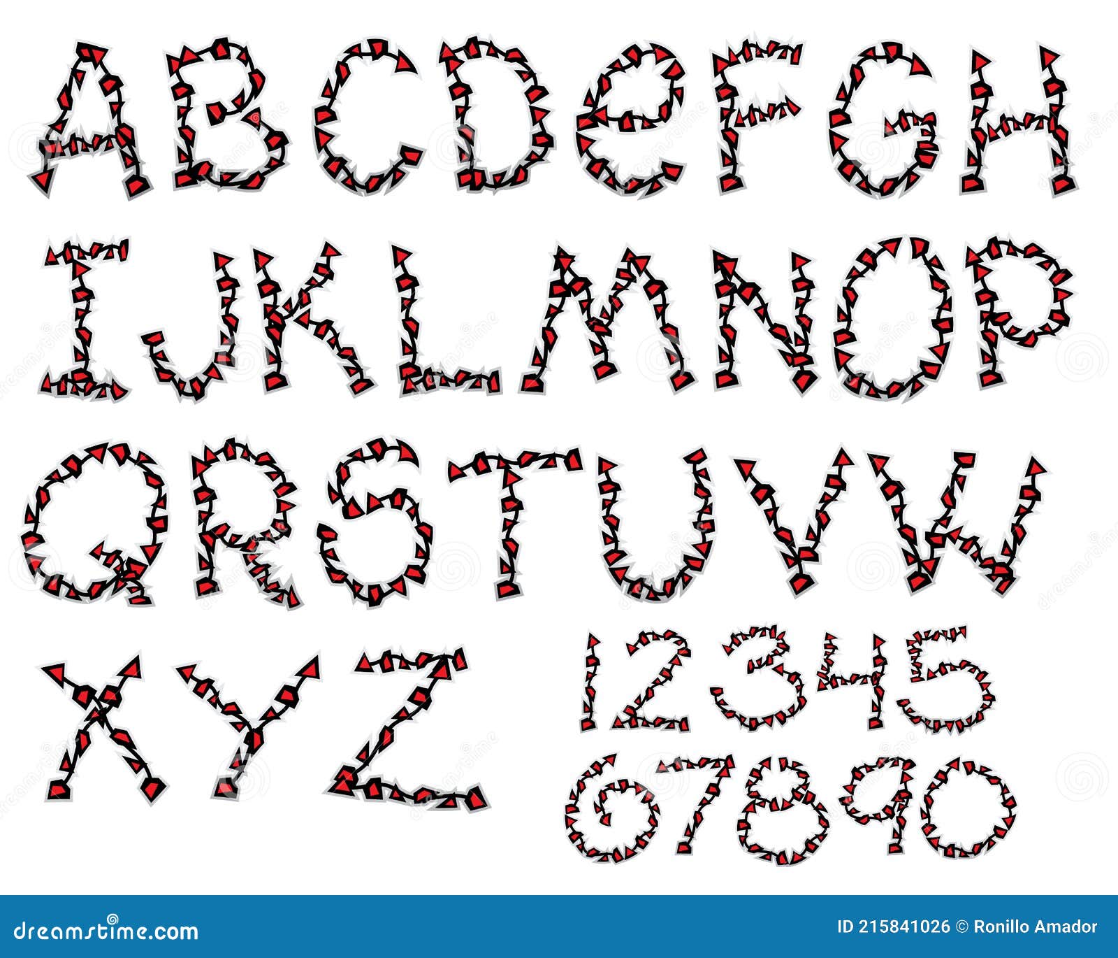 Tribal Bulge Letter Text Font Alphabet Typography Stock Vector ...