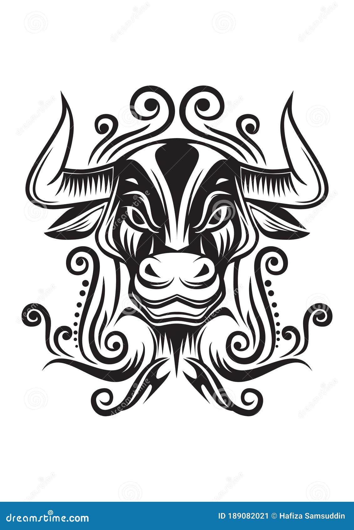 Premium Vector  Black and white bull logo tribal bull design bull tattoo  bull icon vector illustration