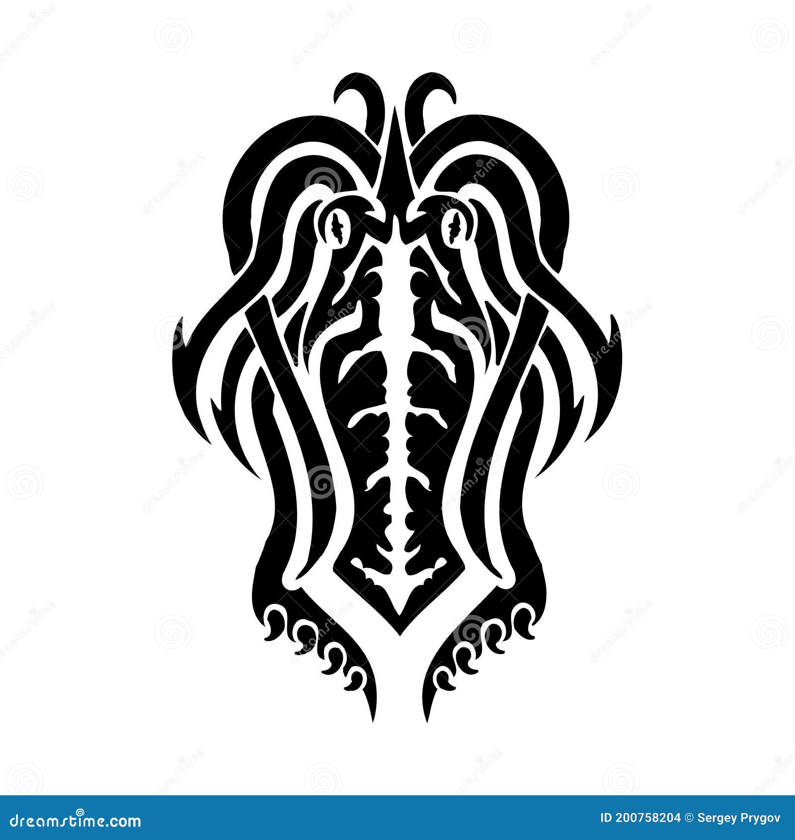 Monster Horn Tattoo Tribal Illustration Stock Vector (Royalty Free)  2219187955 | Shutterstock