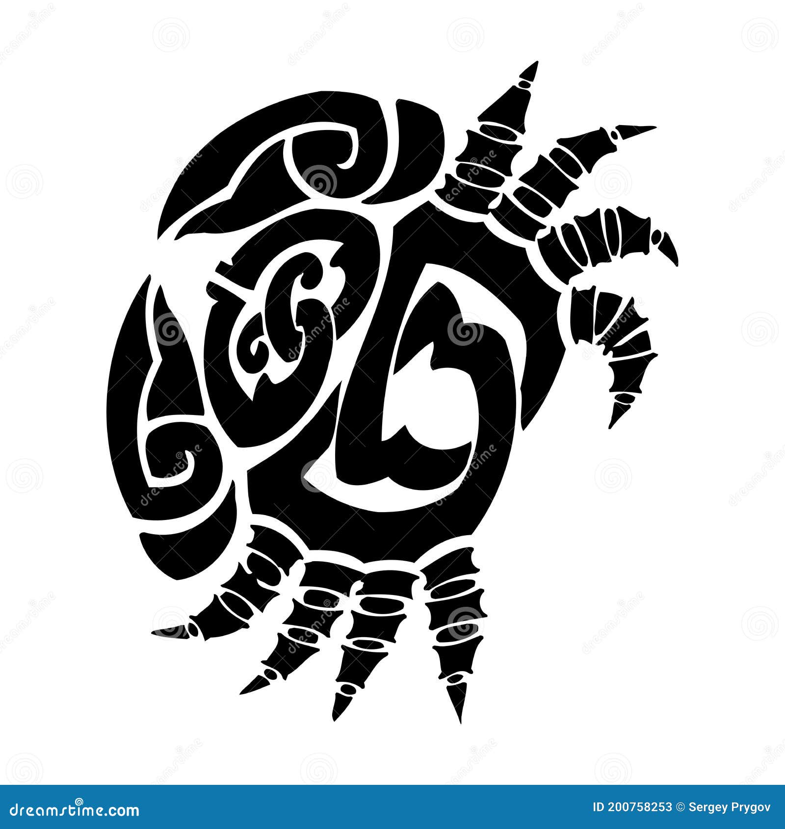 Tribal Crab - Sea Monster SVG Digital Download - Tribal, Tattoo Cricut,  Cameo, Silhouette - Vector, Clipart, Decals Stock Vector - Illustration of  sticker, predators: 200758253
